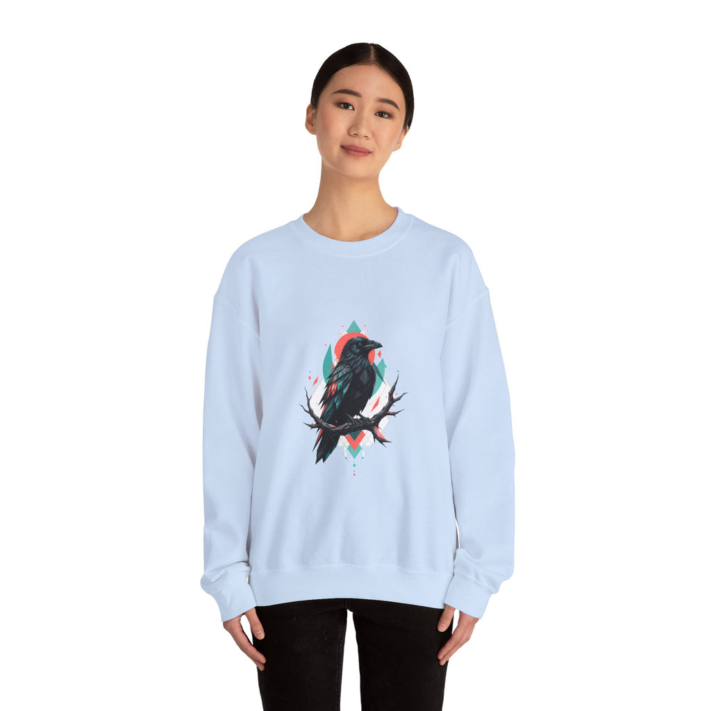 Matching Couple Sweatshirt - Raven & Swan Matching Couple Crewneck Sweatshirt Geometric Art His Hers Couple Gift - Design A