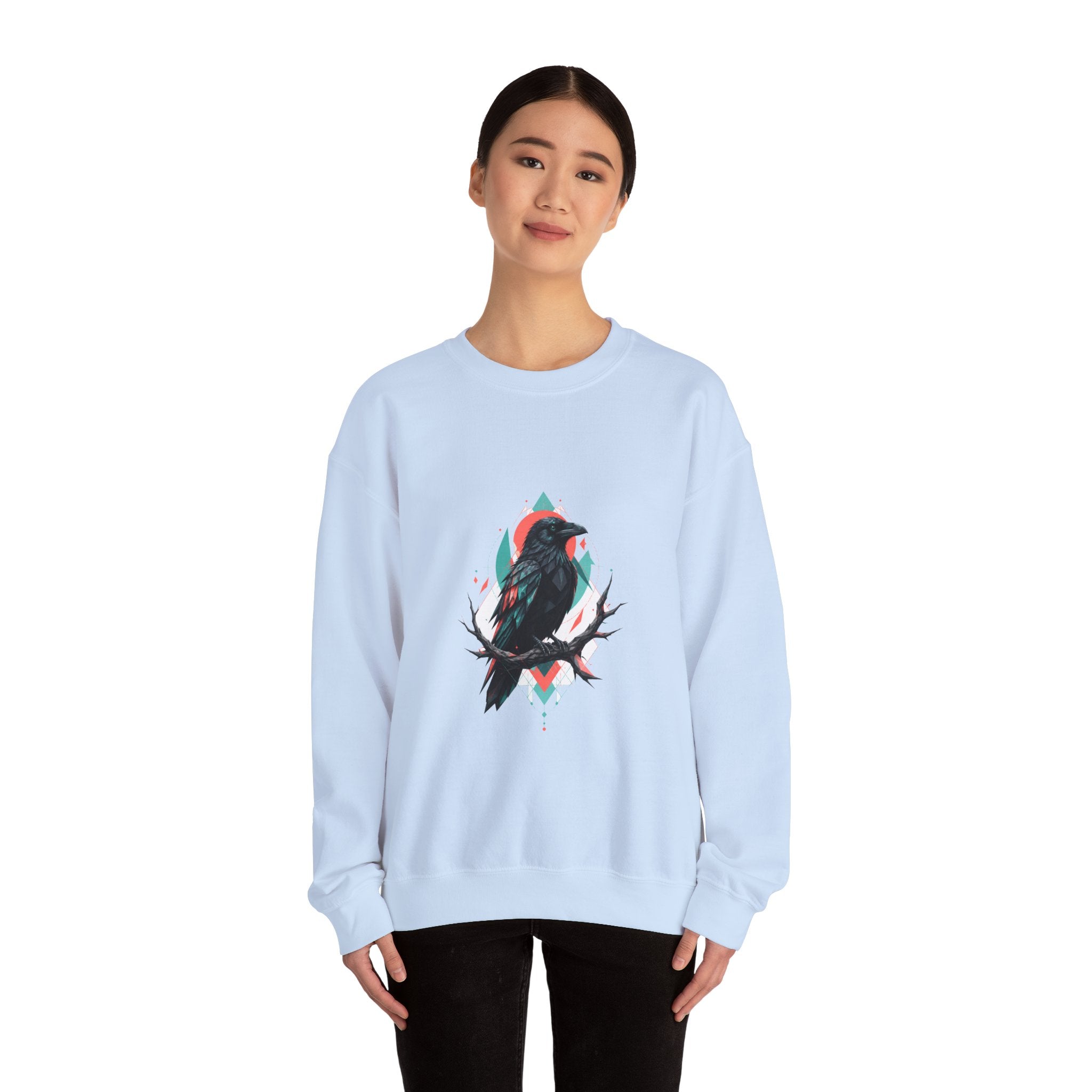 Matching Couple Sweatshirt - Raven & Swan Matching Couple Crewneck Sweatshirt Geometric Art His Hers Couple Gift - Design A