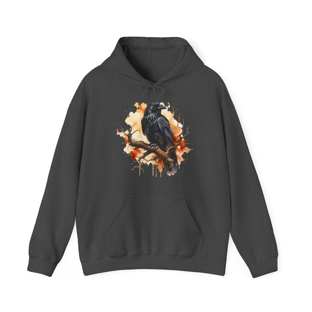 Matching Couple Sweatshirt - Raven & Swan Matching Couple Hooded Sweatshirt Watercolor Art His Hers Engagement Gift - Design A