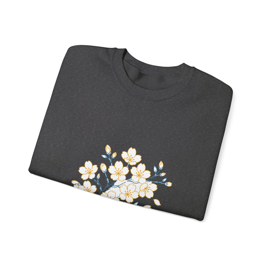 Matching Couple Sweatshirt - Cherry Blossom & Maple Leaf Matching Couple Comfort Colors Crew Minimalist Art His Hers Christmas Gift - Design A