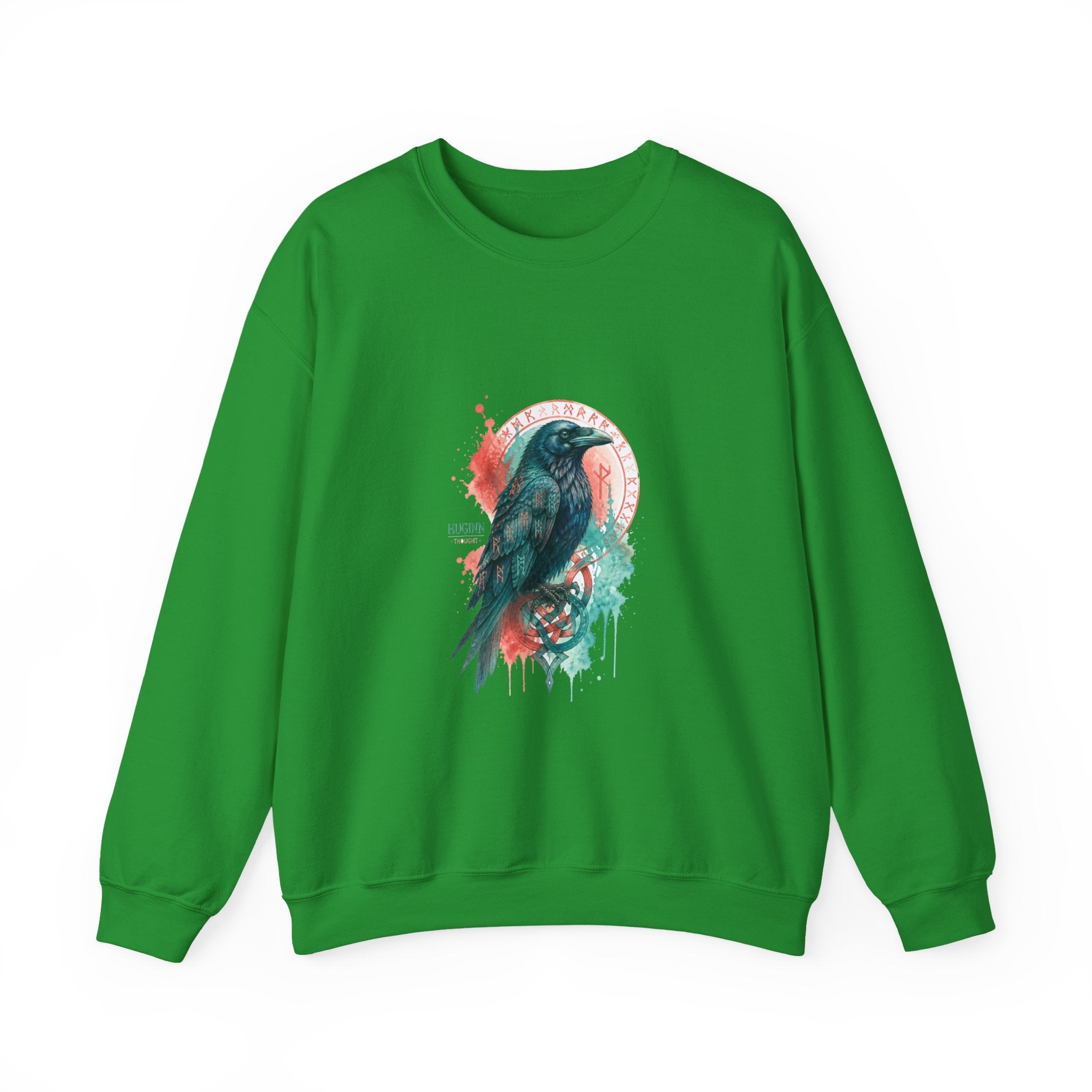 Matching Couple Sweatshirt - Huginn & Muninn Matching Couple Crewneck Sweatshirt Watercolor Art His Hers Engagement Gift - Design A