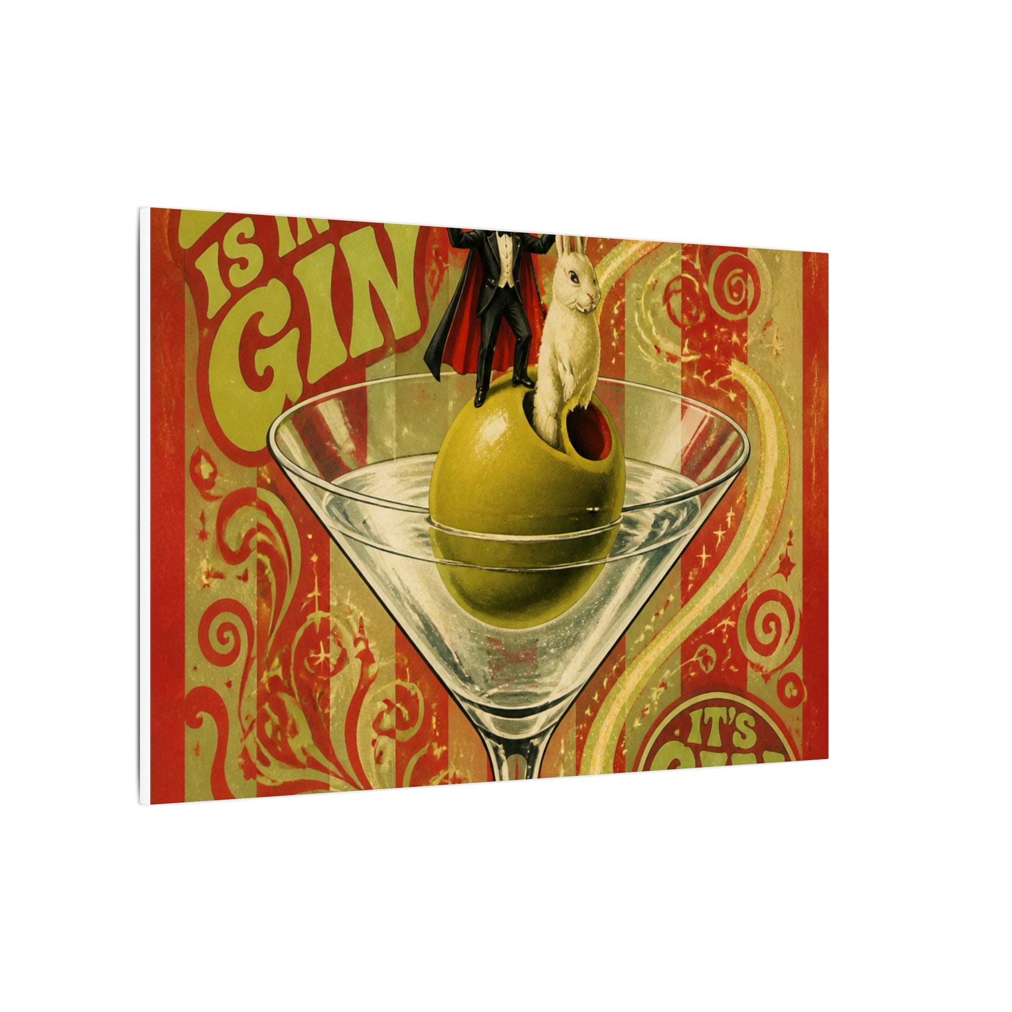 Martini Magician Wall Art Canvas 24×36 Psychedelic Dining Room Decor Maximalist Print