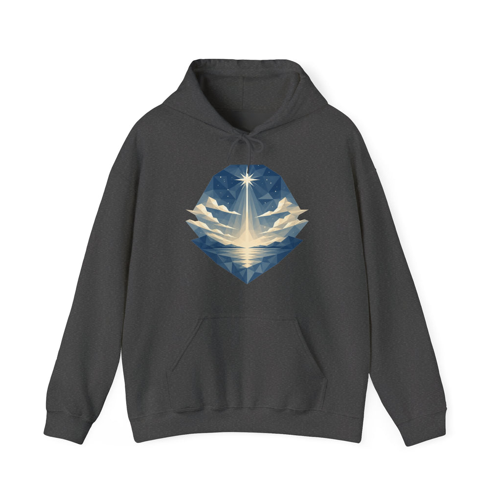 Matching Couple Sweatshirt - Evening & Morning Star Matching Couple Hooded Sweatshirt Geometric Art His Hers Couple Gift - Design A