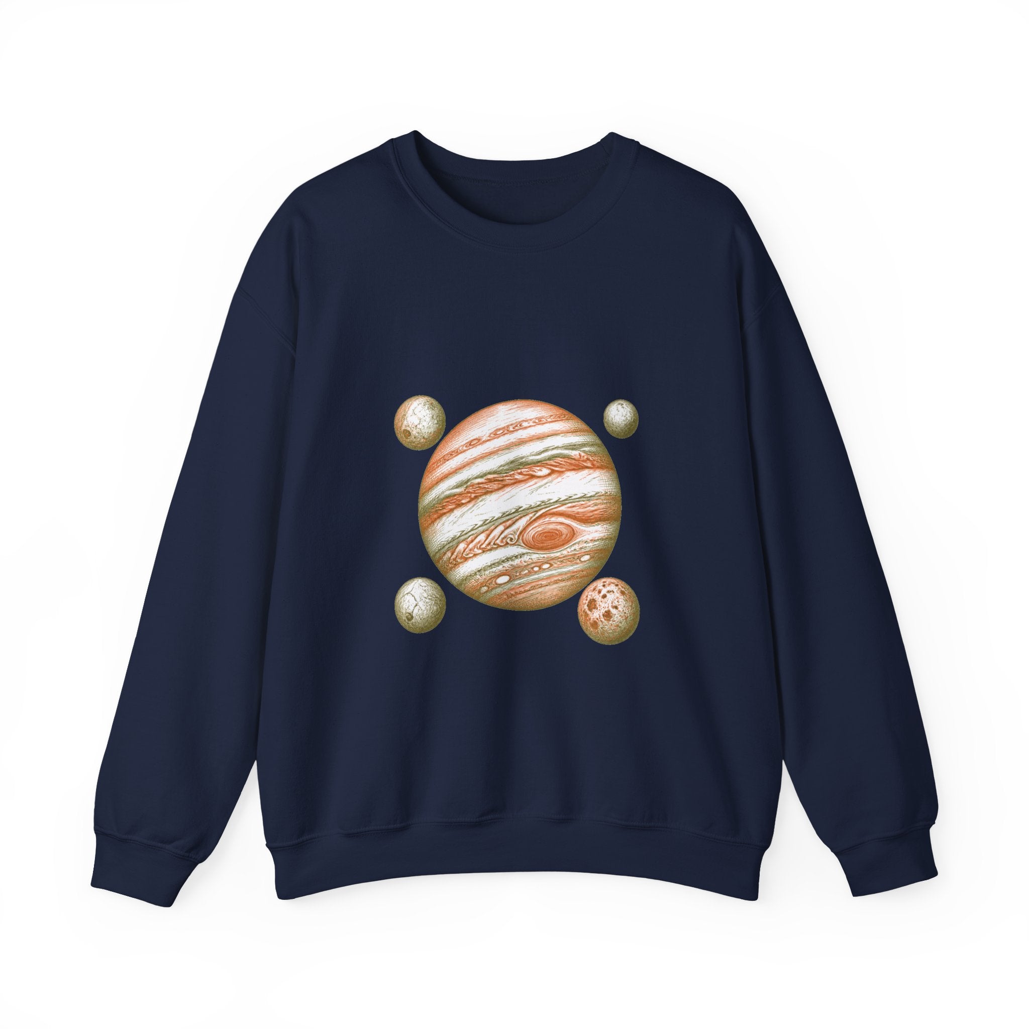 Matching Couple Sweatshirt - Saturn & Jupiter Matching Couple Comfort Colors Crew Hand-Drawn Art His Hers Anniversary Gift - Design B