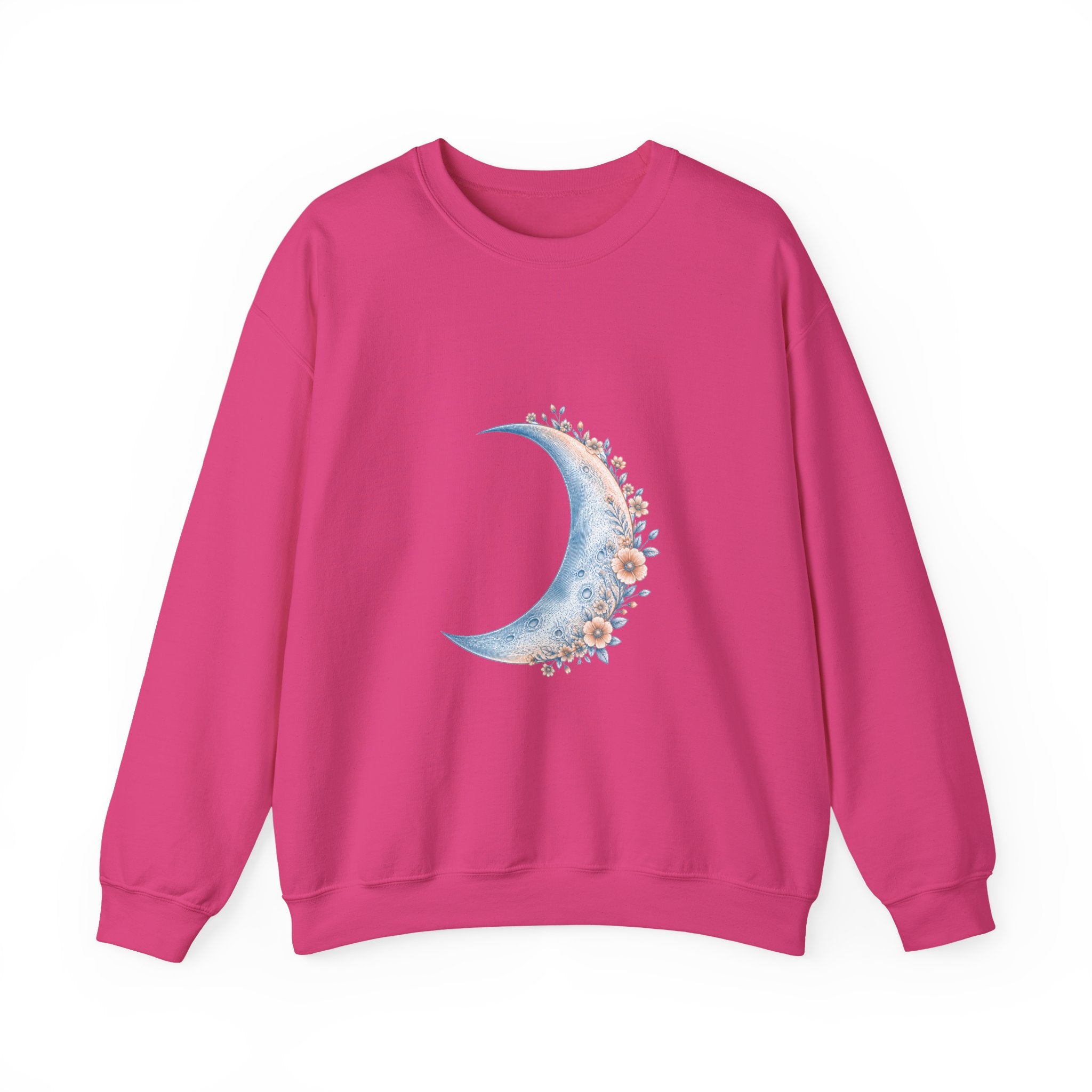Matching Couple Sweatshirt - Waxing & Waning Moon Matching Couple Crewneck Sweatshirt Vintage Art His Hers Wedding Gift - Design A