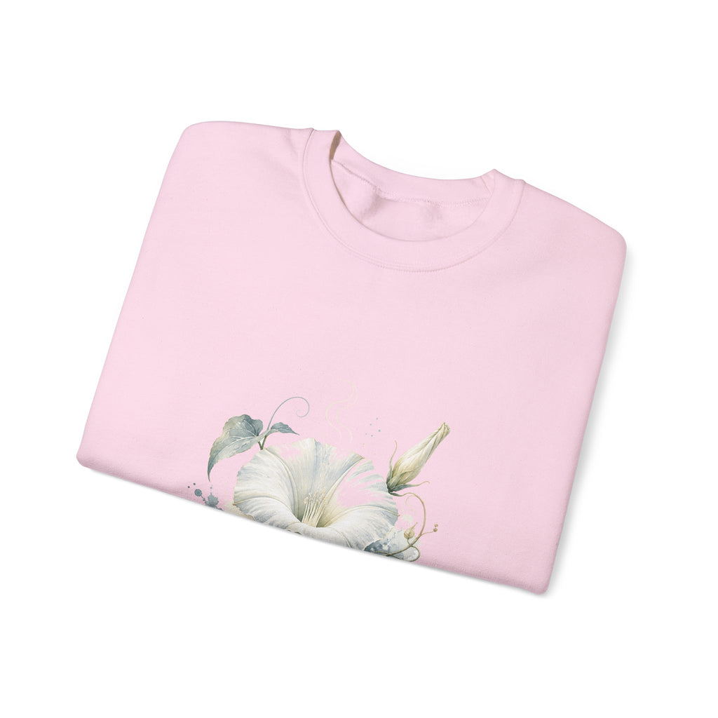 Matching Couple Sweatshirt - Sunflower & Moonflower Matching Couple Comfort Colors Crew Watercolor Art His Hers Birthday Gift - Design B