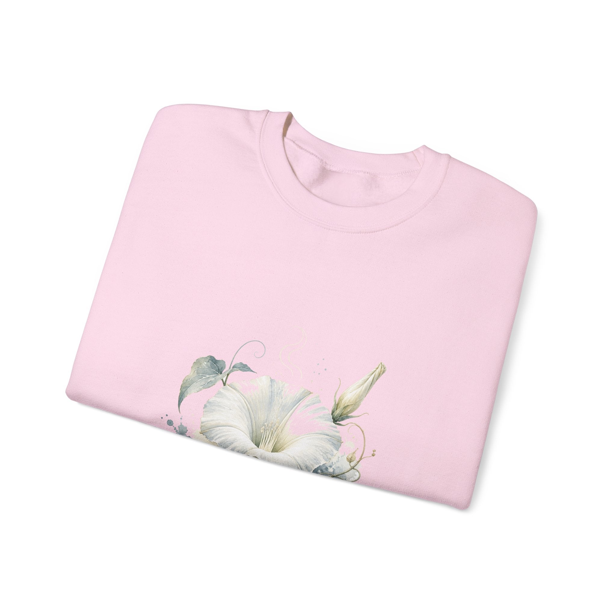 Matching Couple Sweatshirt - Sunflower & Moonflower Matching Couple Comfort Colors Crew Watercolor Art His Hers Birthday Gift - Design B