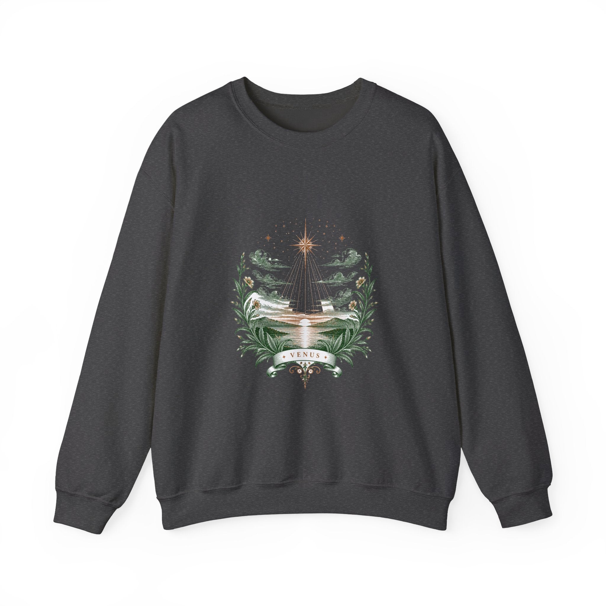 Matching Couple Sweatshirt - Evening & Morning Star Matching Couple Premium Fleece Sweatshirt Vintage Art His Hers Honeymoon Gift - Design A