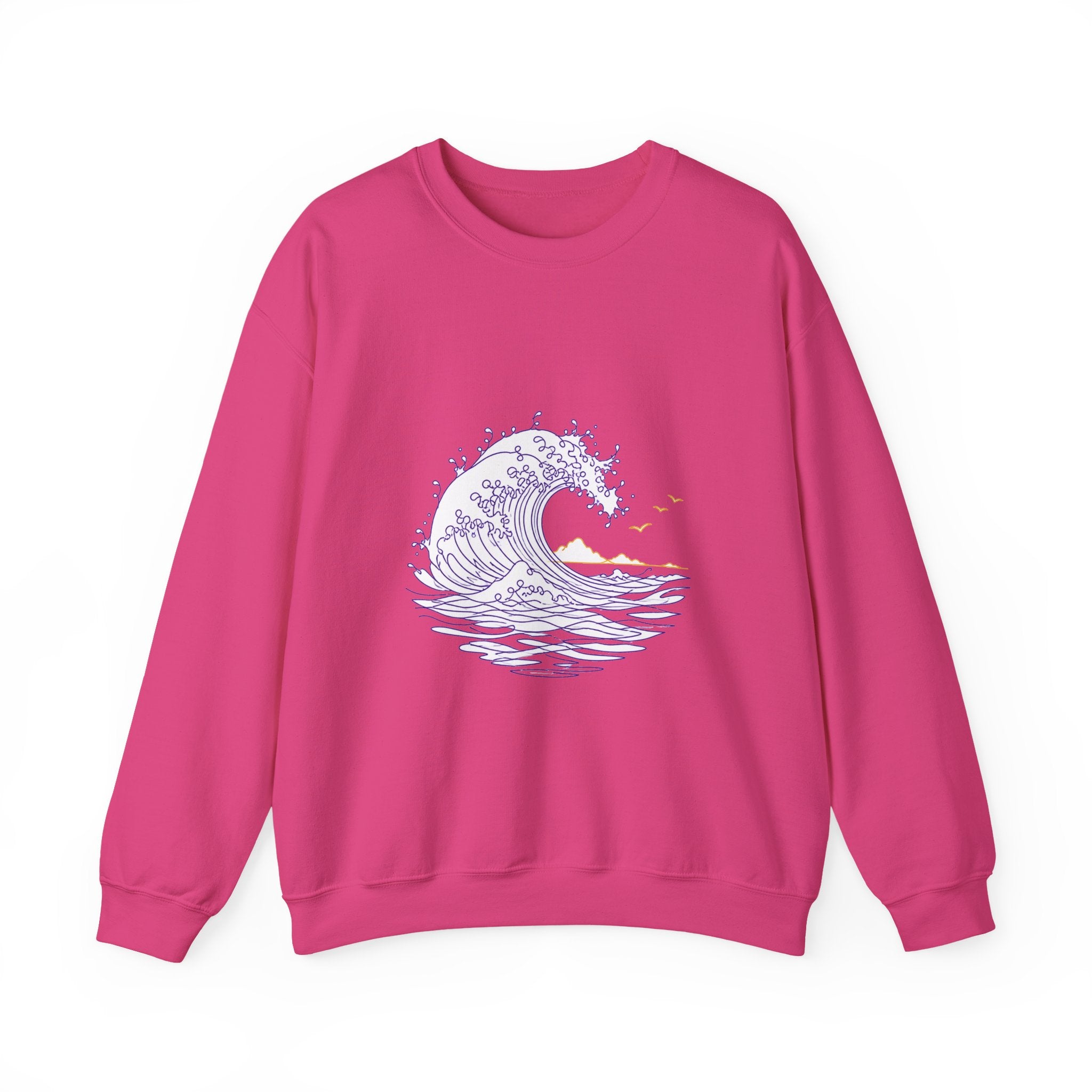 Matching Couple Sweatshirt - Mountain & Ocean Matching Couple Premium Fleece Sweatshirt Minimalist Art His Hers Christmas Gift - Design B