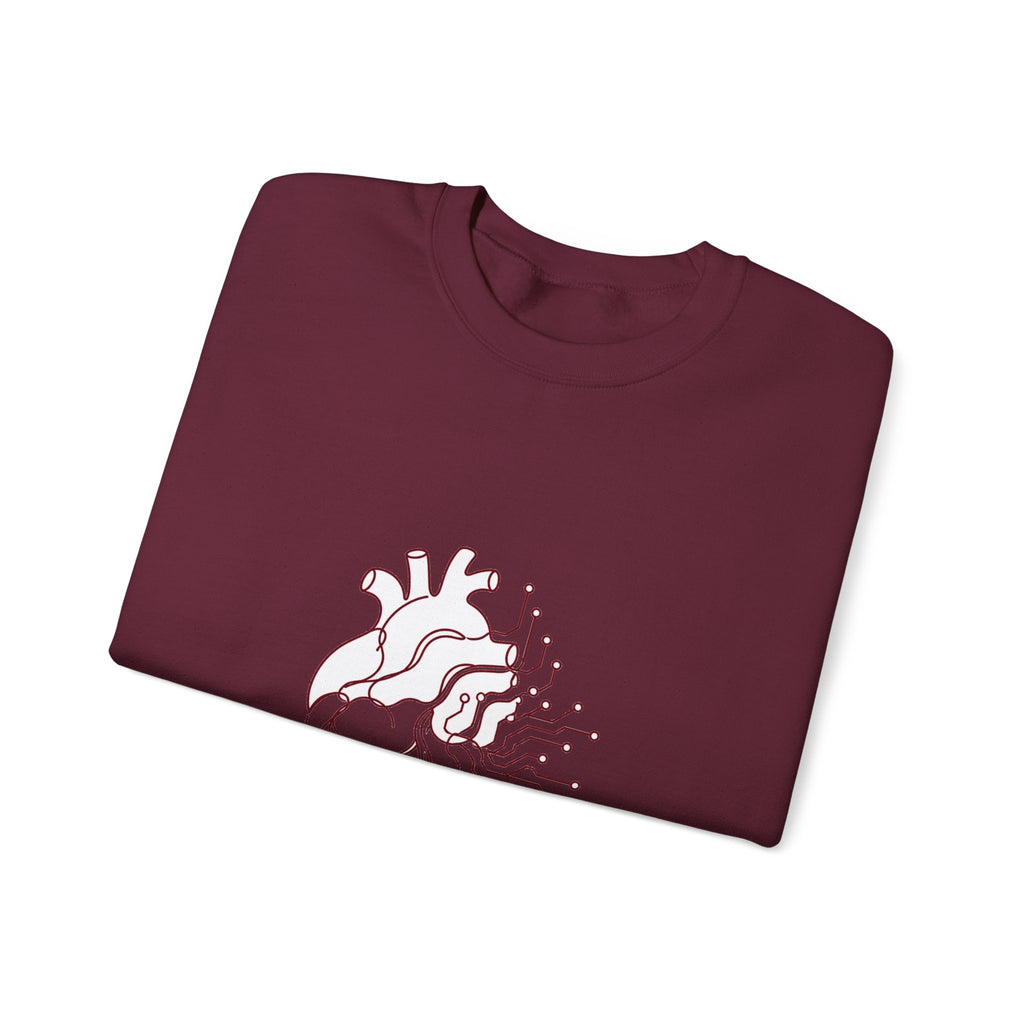 Matching Couple Sweatshirt - Robot & Heart Matching Couple Comfort Colors Crew Minimalist Art His Hers Christmas Gift - Design B