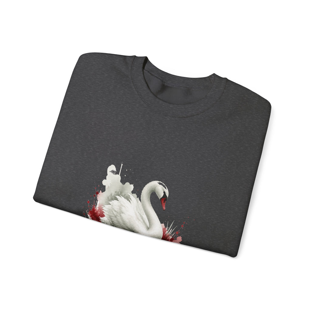 Matching Couple Sweatshirt - Raven & Swan Matching Couple Comfort Colors Crew Watercolor Art His Hers Birthday Gift - Design B