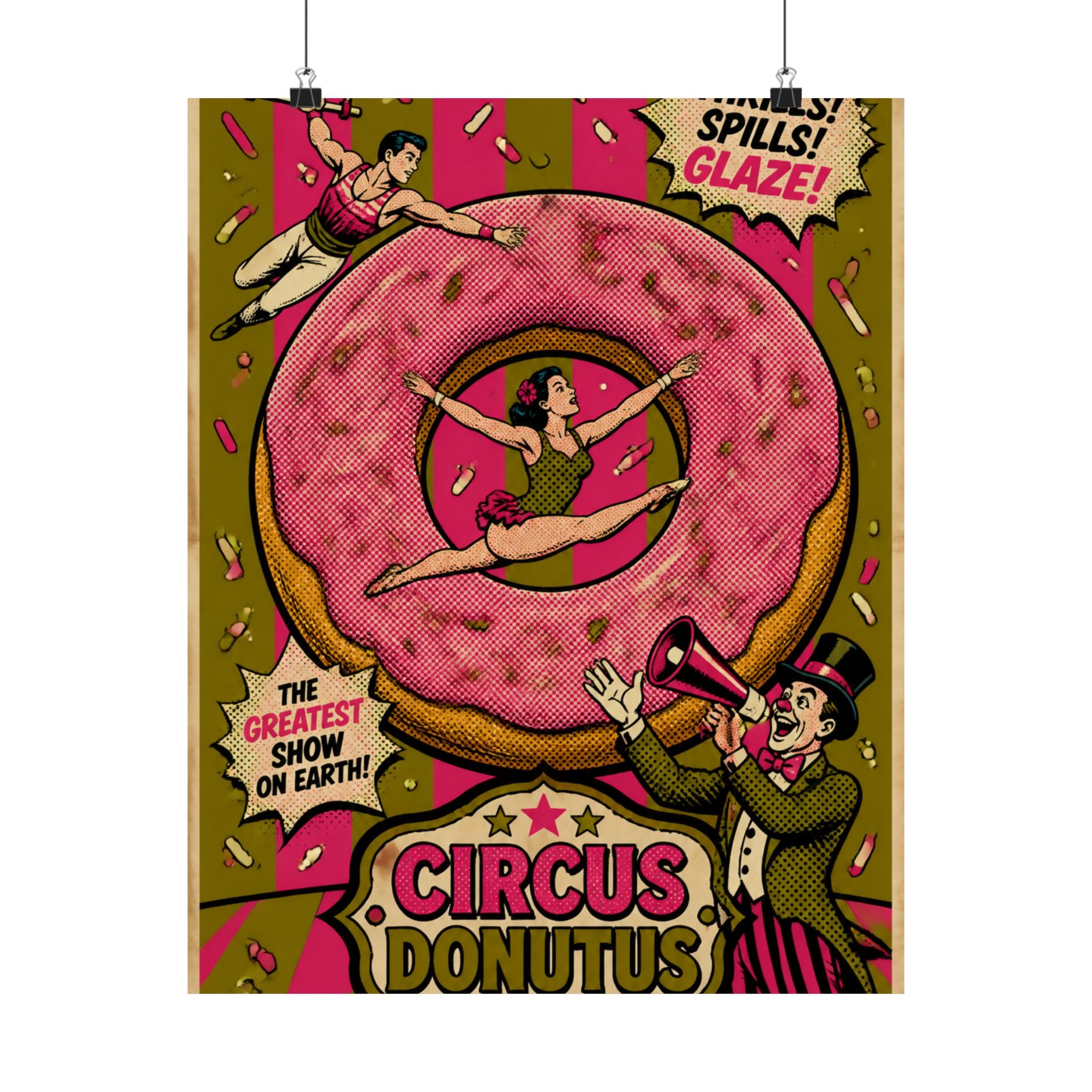 Donut Circus Ring Wall Art Poster 18×24 Pop Art Living Room Decor Maximalist Print