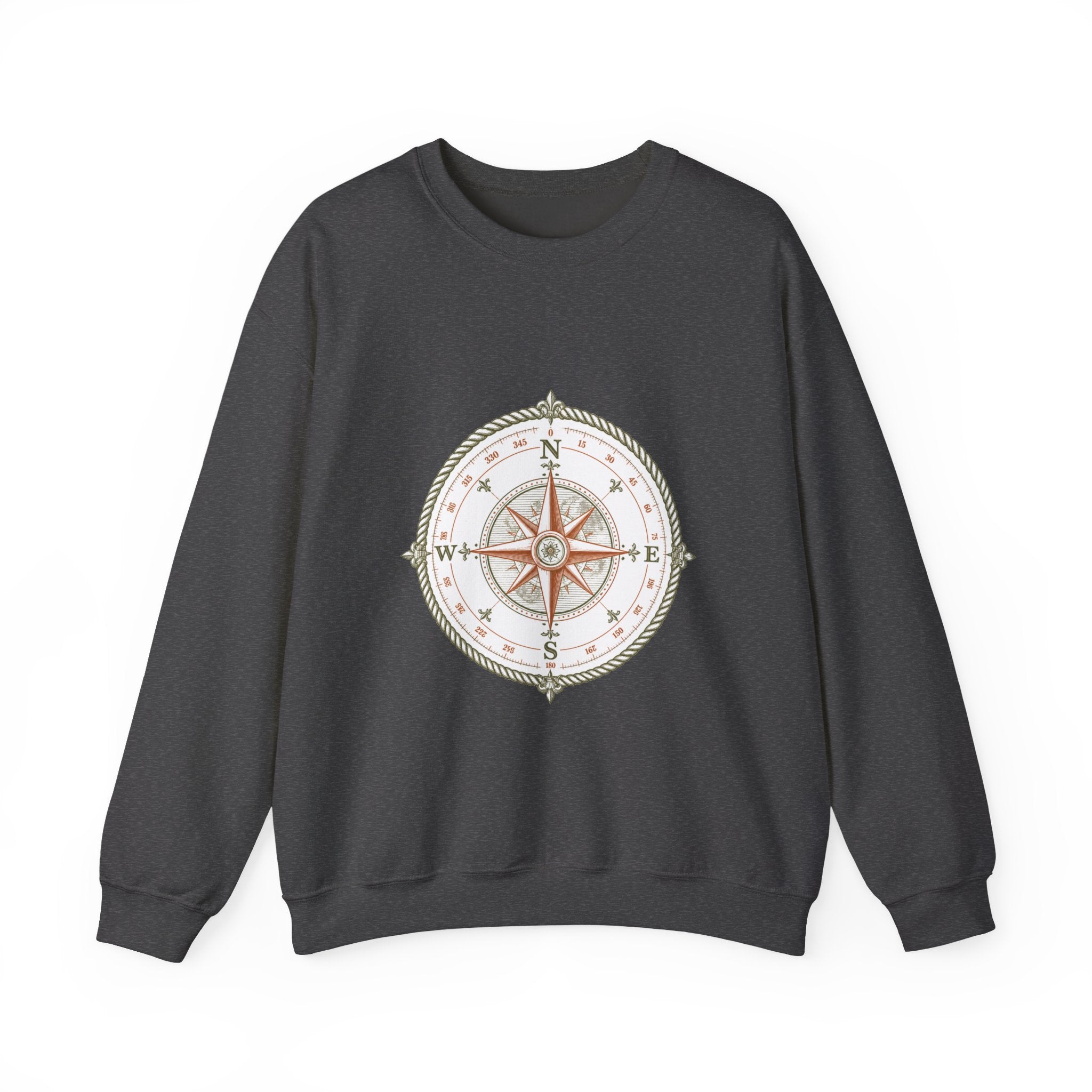 Matching Couple Sweatshirt - Compass North & South Matching Couple Comfort Colors Crew Vintage Art His Hers Honeymoon Gift - Design A