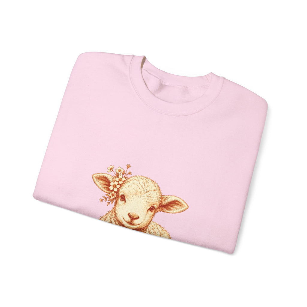 Matching Couple Sweatshirt - Lion & Lamb Matching Couple Comfort Colors Crew Hand-Drawn Art His Hers Anniversary Gift - Design B