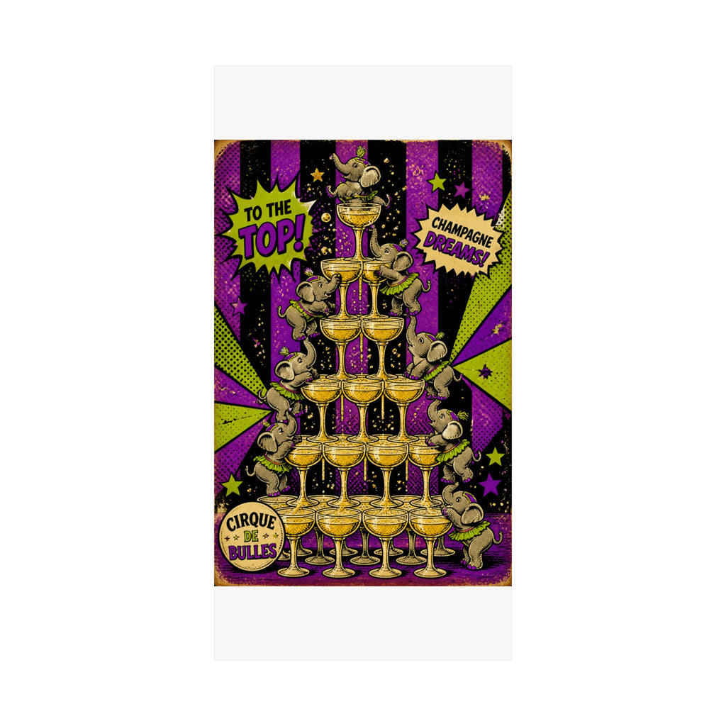 Champagne Tower Elephants Wall Art Poster 18×24 Pop Art Living Room Decor Maximalist Print