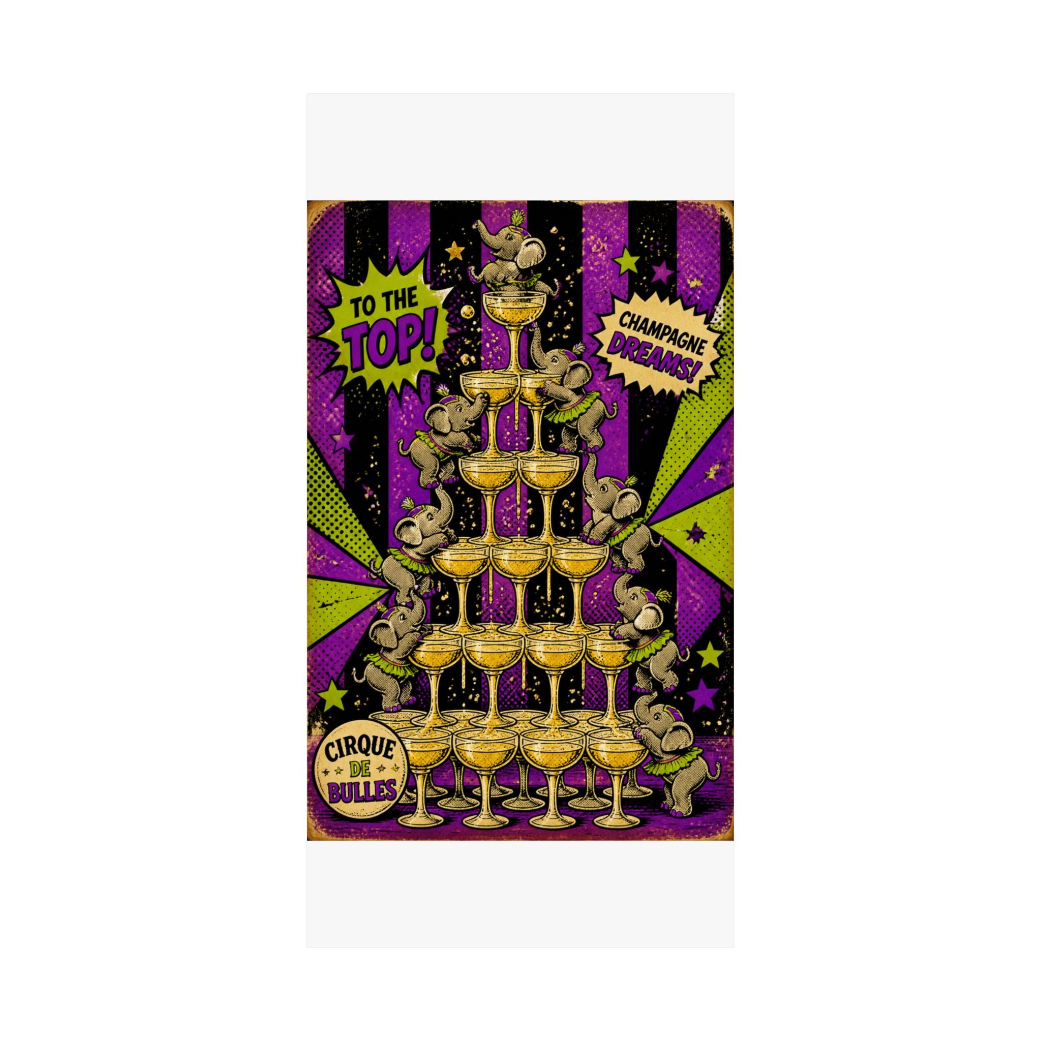 Champagne Tower Elephants Wall Art Poster 18×24 Pop Art Living Room Decor Maximalist Print