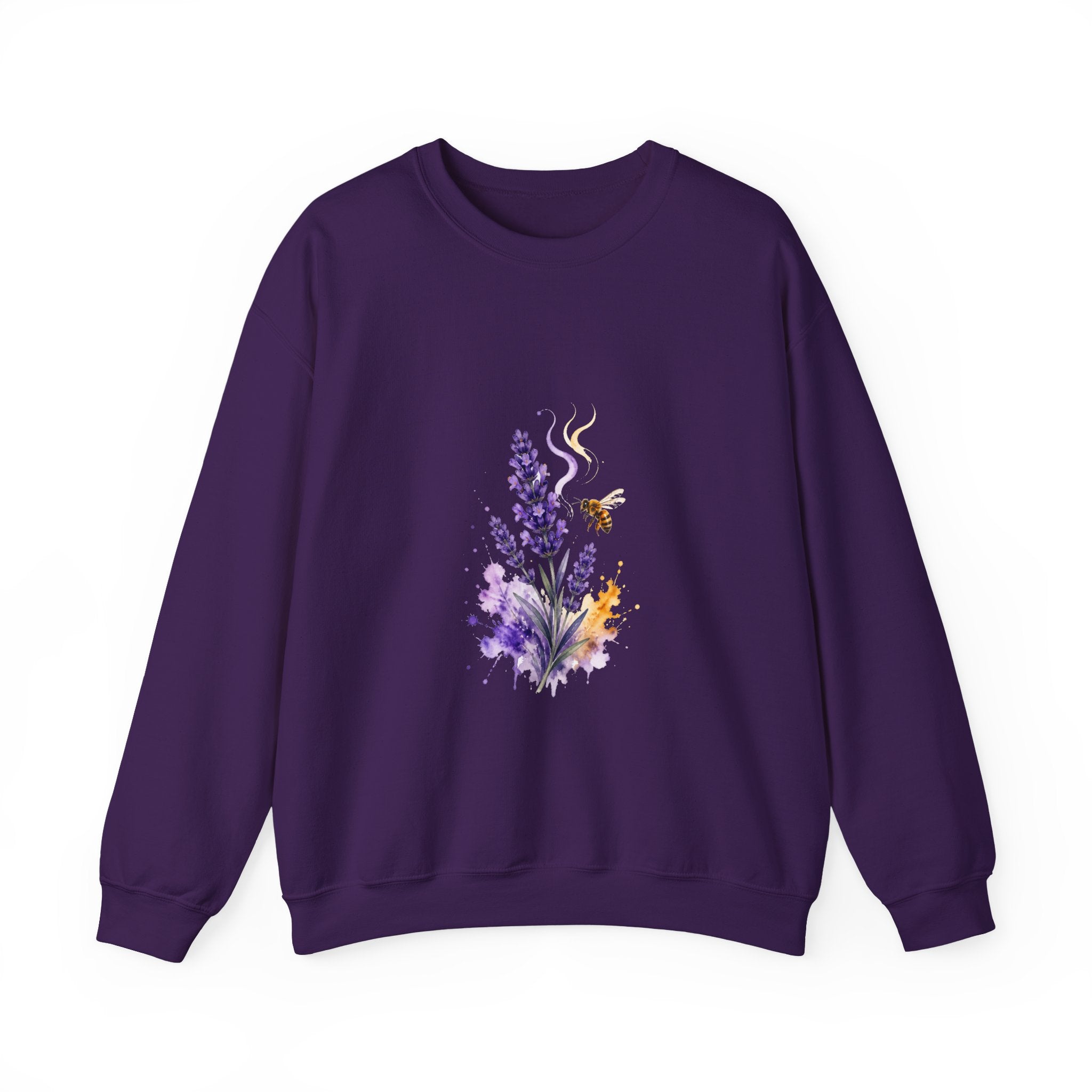 Matching Couple Sweatshirt - Lavender & Thistle Matching Couple Crewneck Sweatshirt Watercolor Art His Hers Engagement Gift - Design A