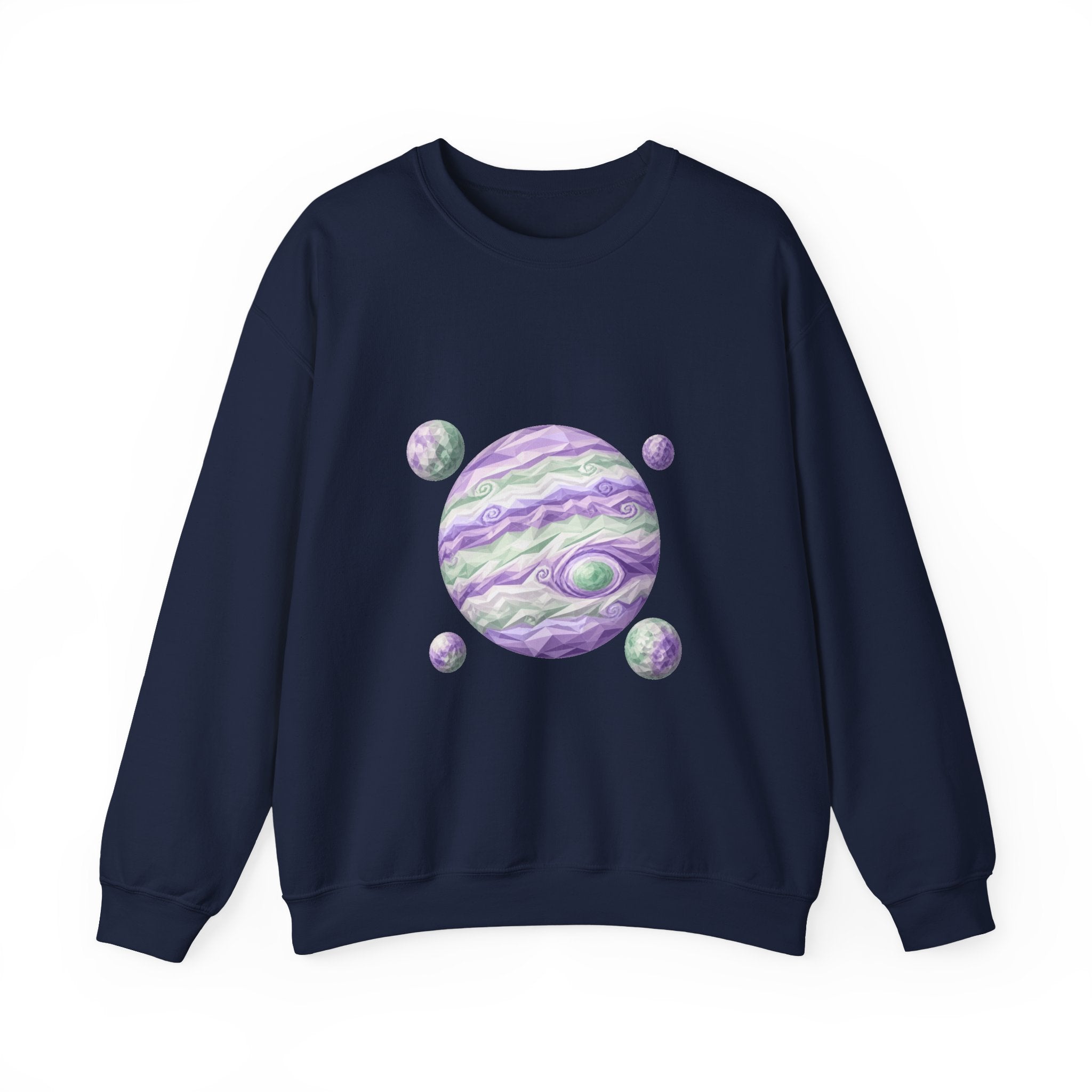Matching Couple Sweatshirt - Saturn & Jupiter Matching Couple Crewneck Sweatshirt Geometric Art His Hers Couple Gift - Design B