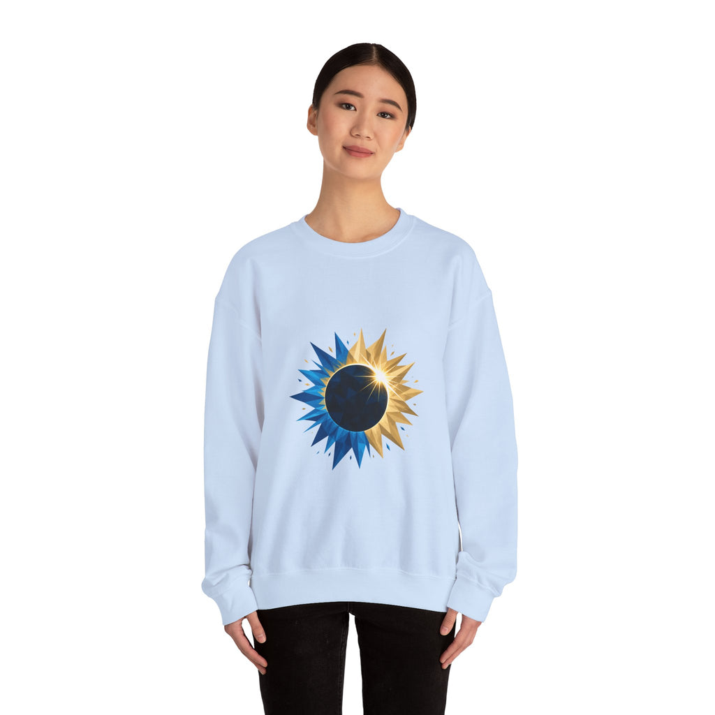 Matching Couple Sweatshirt - Solar & Lunar Eclipse Matching Couple Crewneck Sweatshirt Geometric Art His Hers Couple Gift - Design A