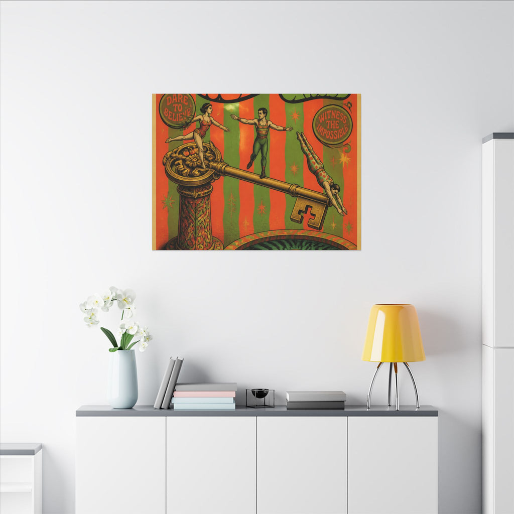 Giant Key Performance Wall Art Canvas 16×20 Psychedelic Cafe Decor Maximalist Print