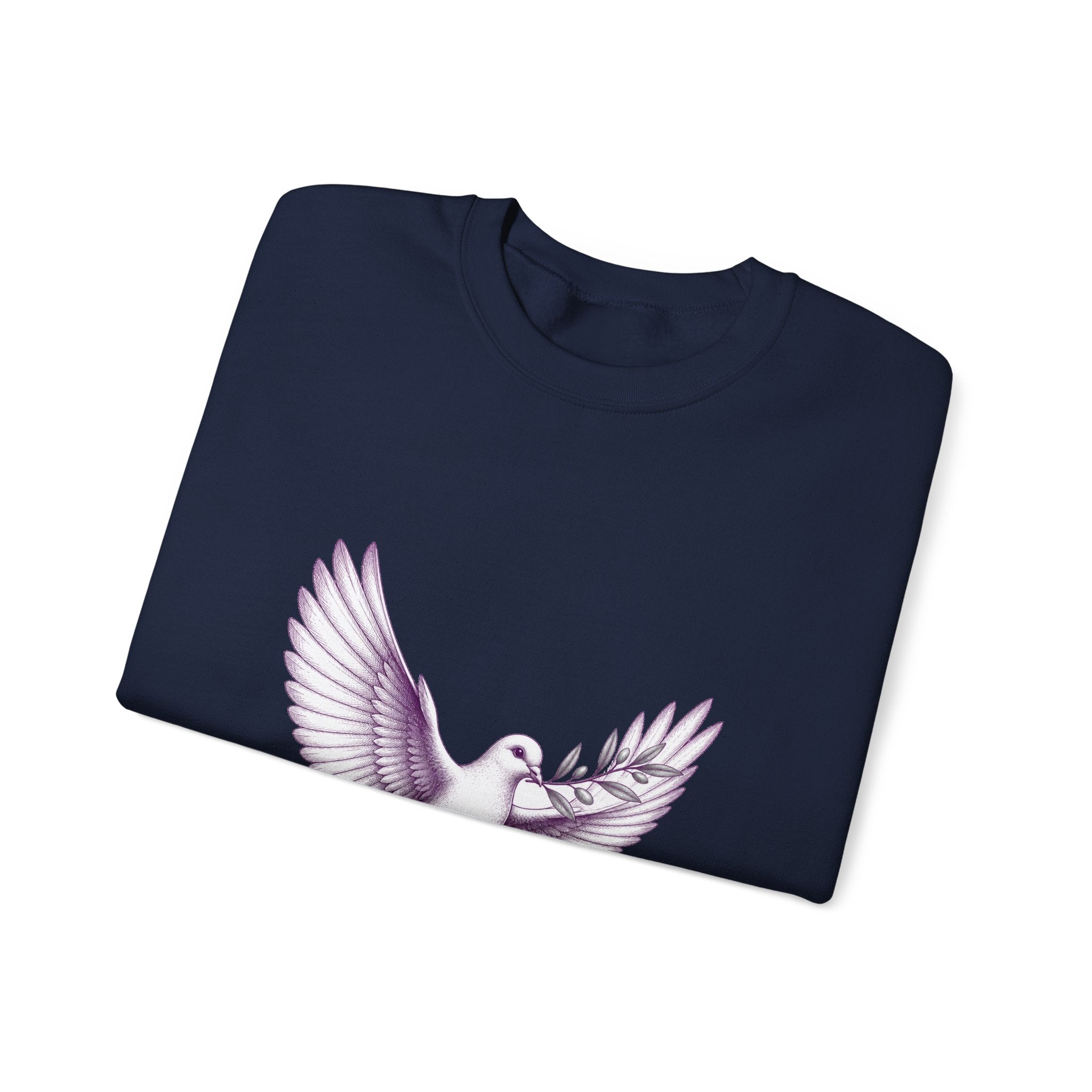 Matching Couple Sweatshirt - Wolf & Dove Matching Couple Comfort Colors Crew Hand-Drawn Art His Hers Anniversary Gift - Design B