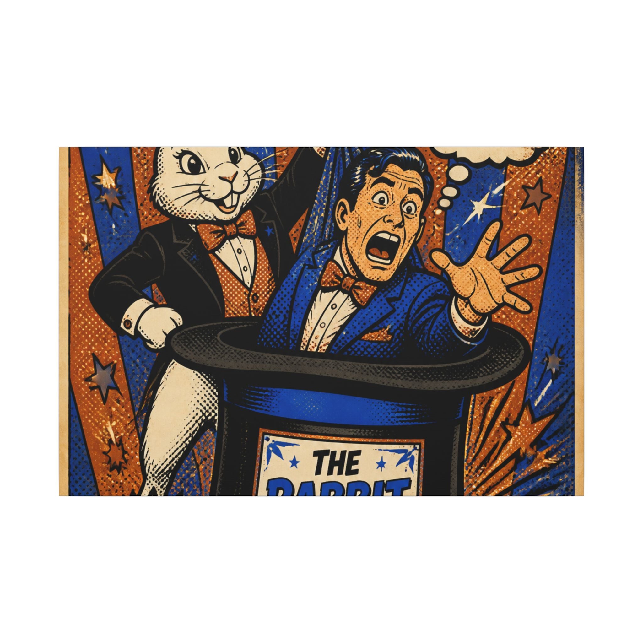Magic Hat Rabbit Wall Art Canvas 24×36 Pop Art Restaurant Decor Maximalist Print