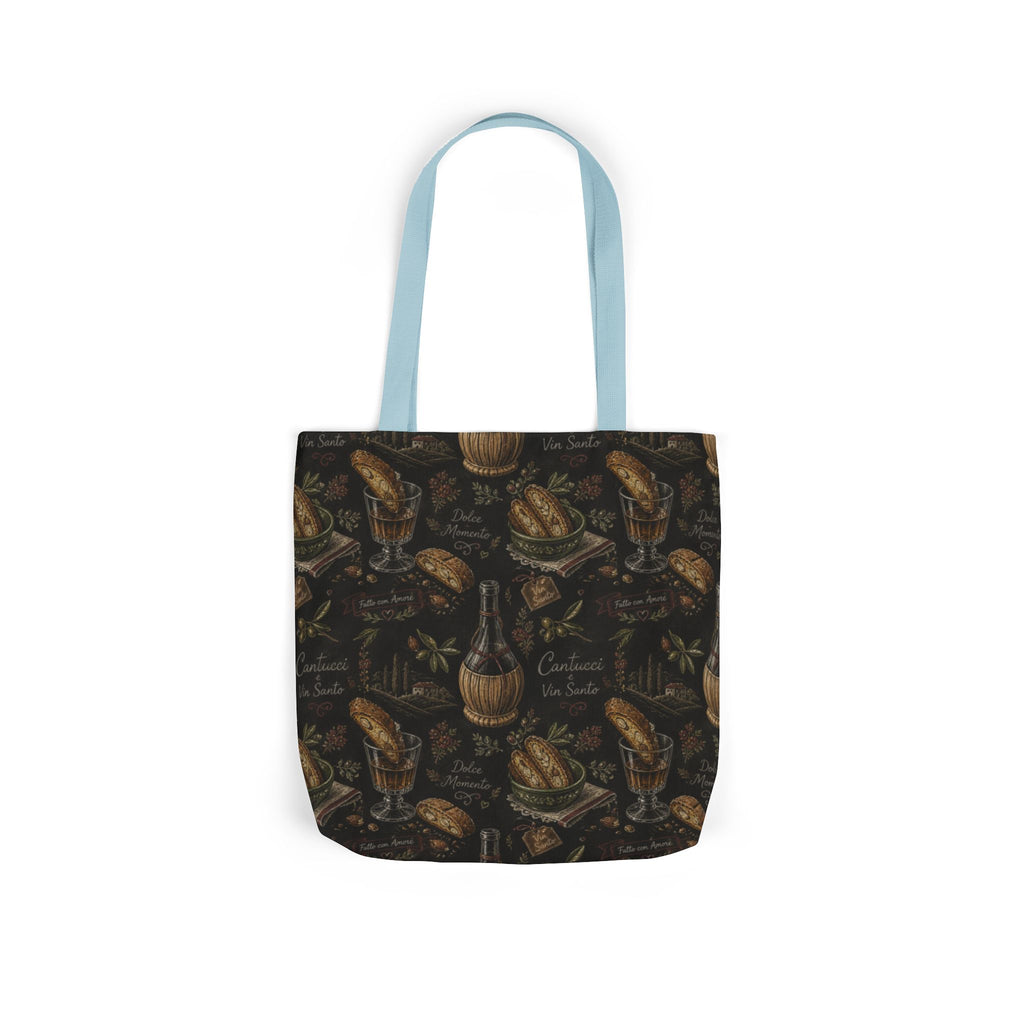 Biscotti & Vin Santo Canvas Tote Bag Mediterranean Kitchen Chalk Art Design Italian Cottagecore Gift