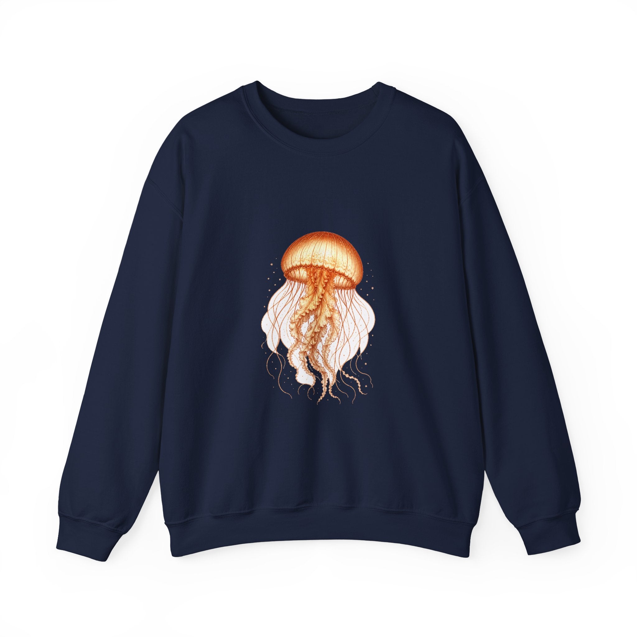 Matching Couple Sweatshirt - Octopus & Jellyfish Matching Couple Comfort Colors Crew Vintage Art His Hers Honeymoon Gift - Design B