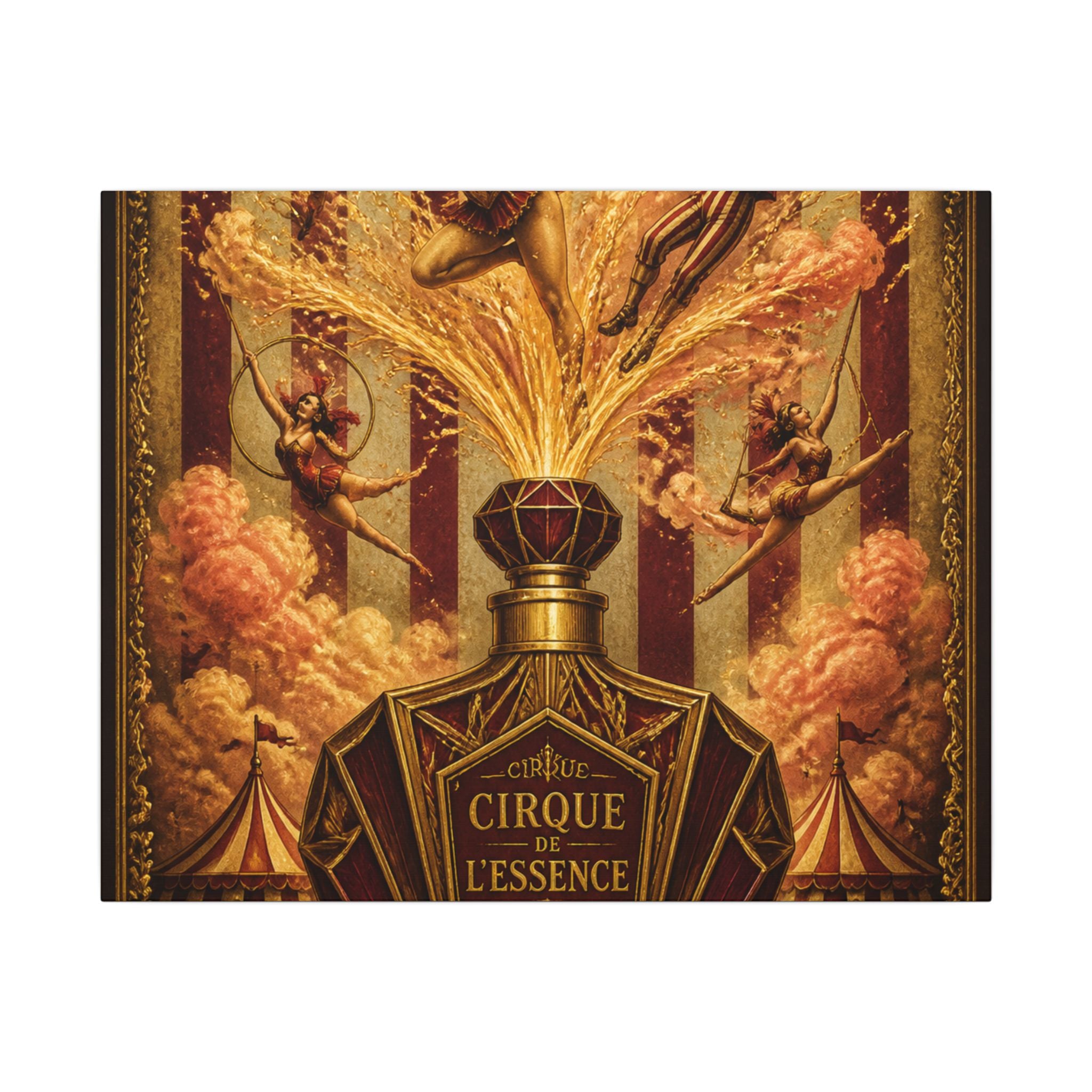 Perfume Bottle Fountain Wall Art Canvas 24×36 Baroque Studio Decor Maximalist Print