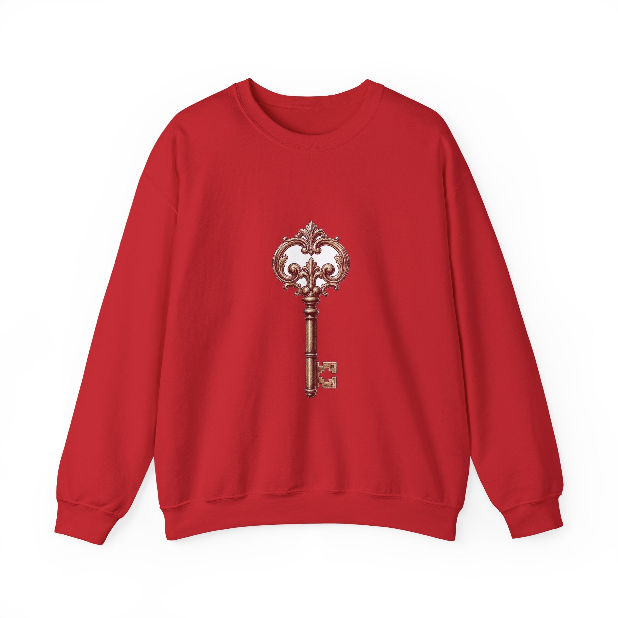 Matching Couple Sweatshirt - Key & Lock Matching Couple Premium Fleece Sweatshirt Hand-Drawn Art His Hers Anniversary Gift - Design A