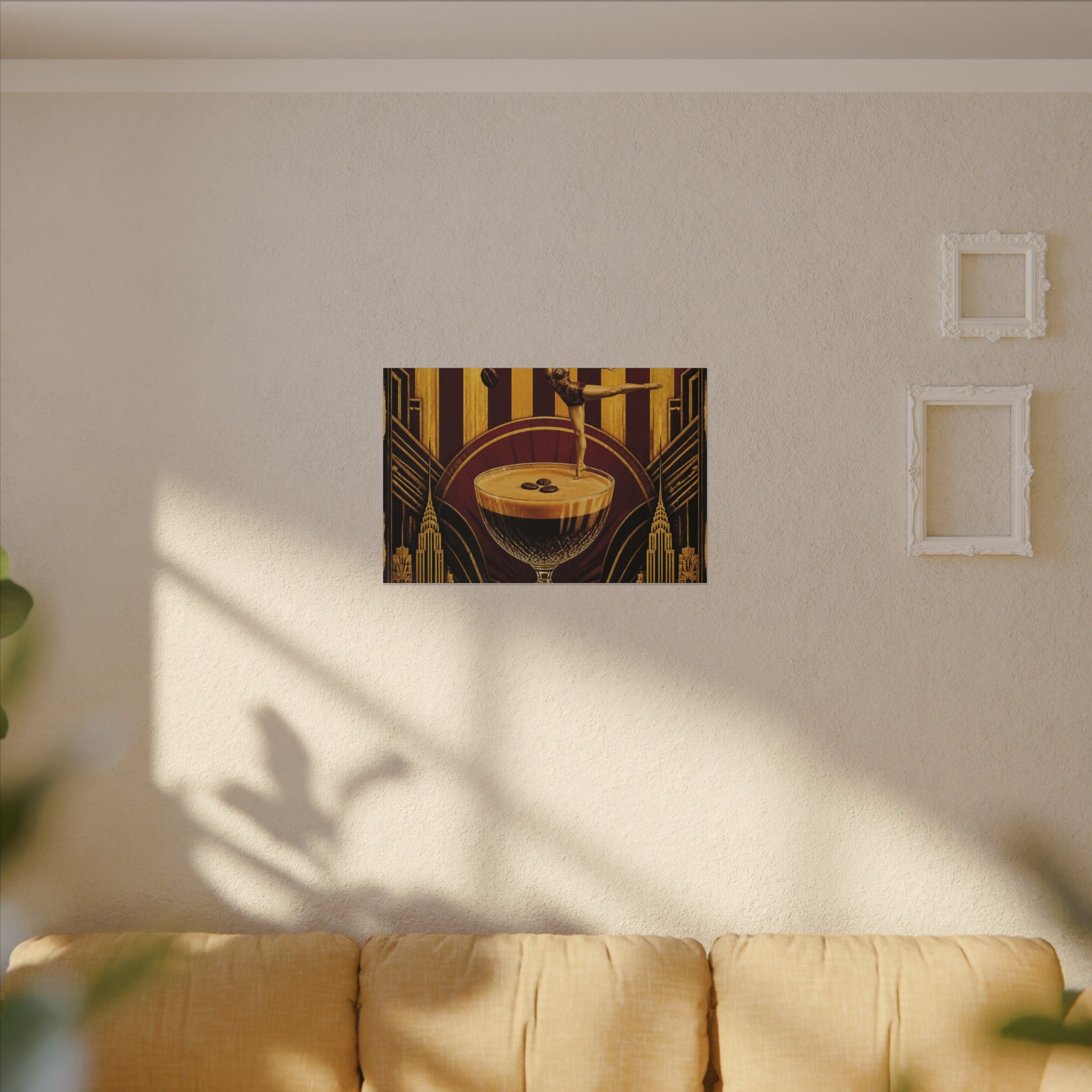 Espresso Martini Acrobat Wall Art Canvas 16×20 Art Deco Entryway Decor Maximalist Print