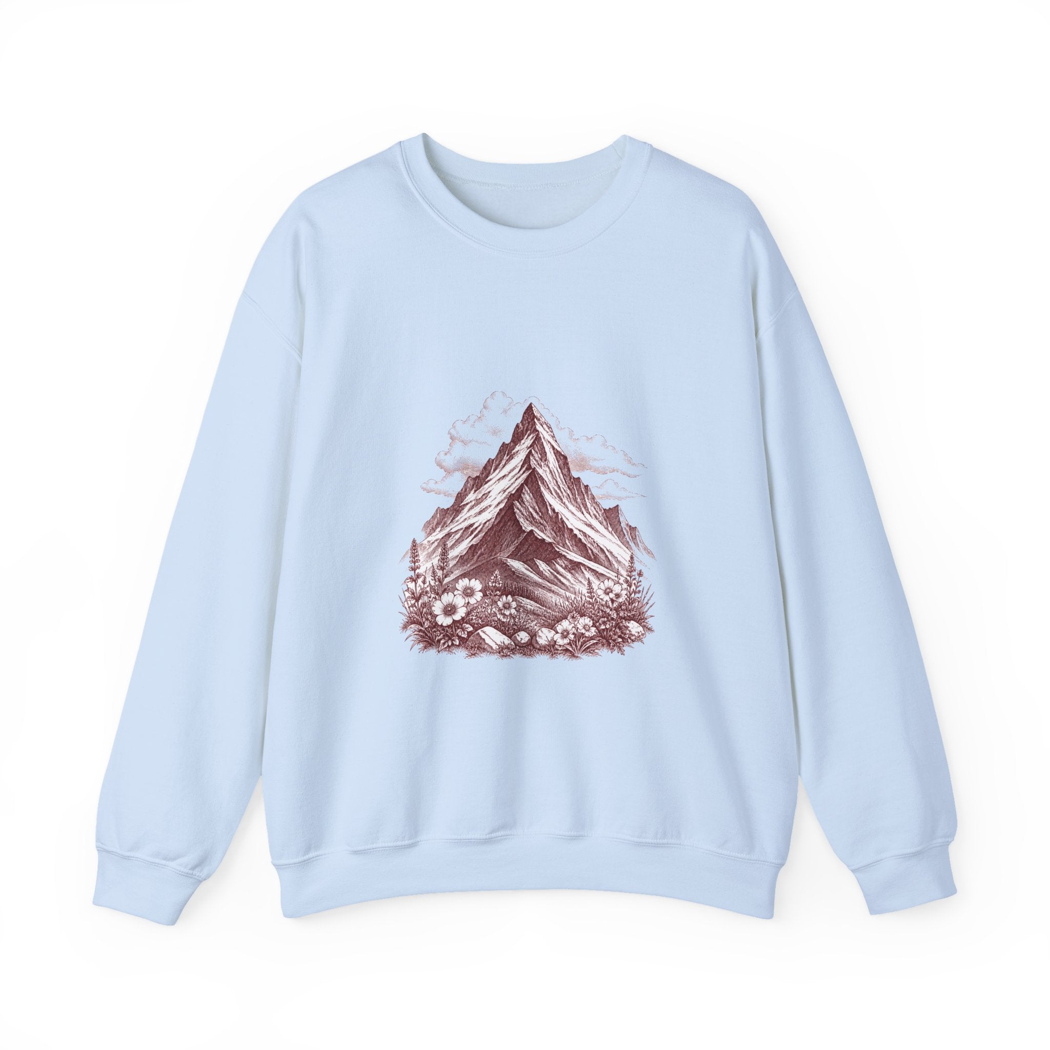 Matching Couple Sweatshirt - Mountain & Ocean Matching Couple Crewneck Sweatshirt Hand-Drawn Art His Hers Best Friend Gift - Design A