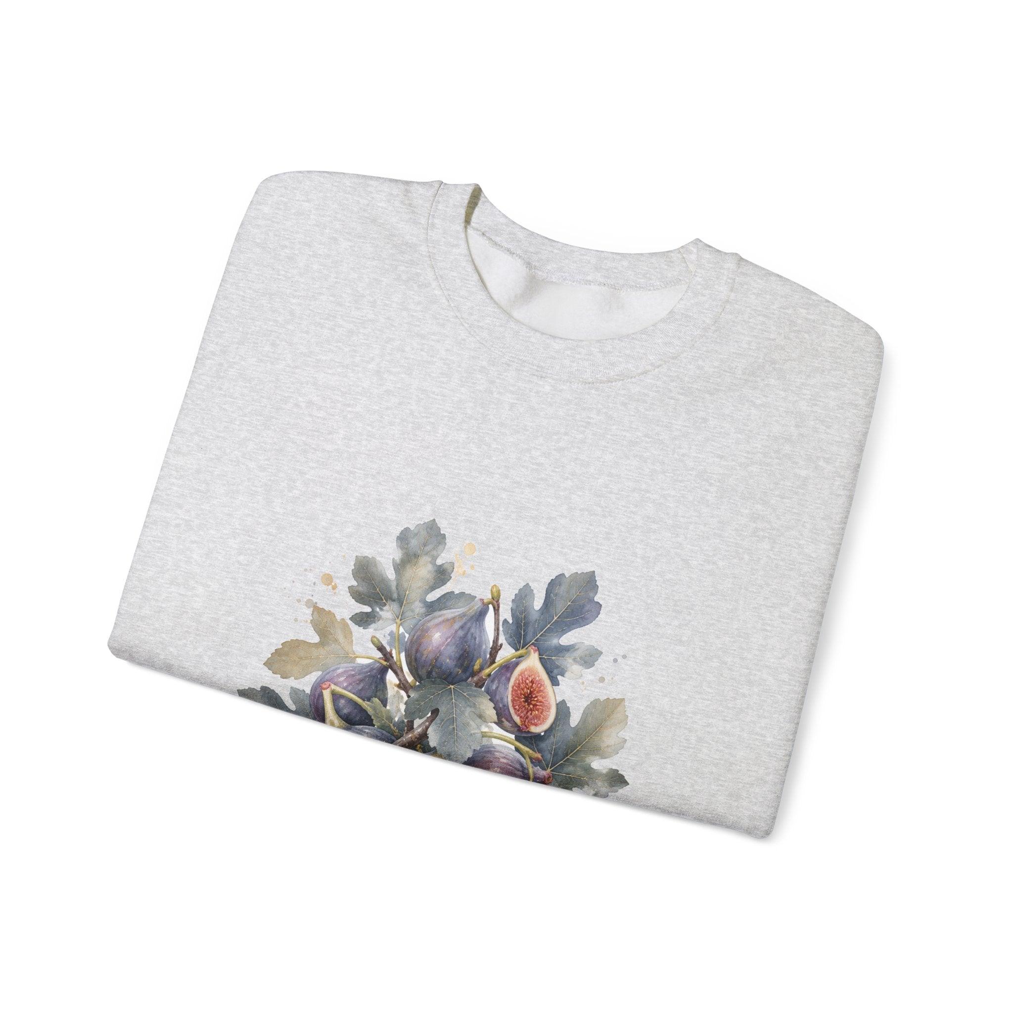 Matching Couple Sweatshirt - Olive Branch & Fig Matching Couple Crewneck Sweatshirt Watercolor Art His Hers Engagement Gift - Design B