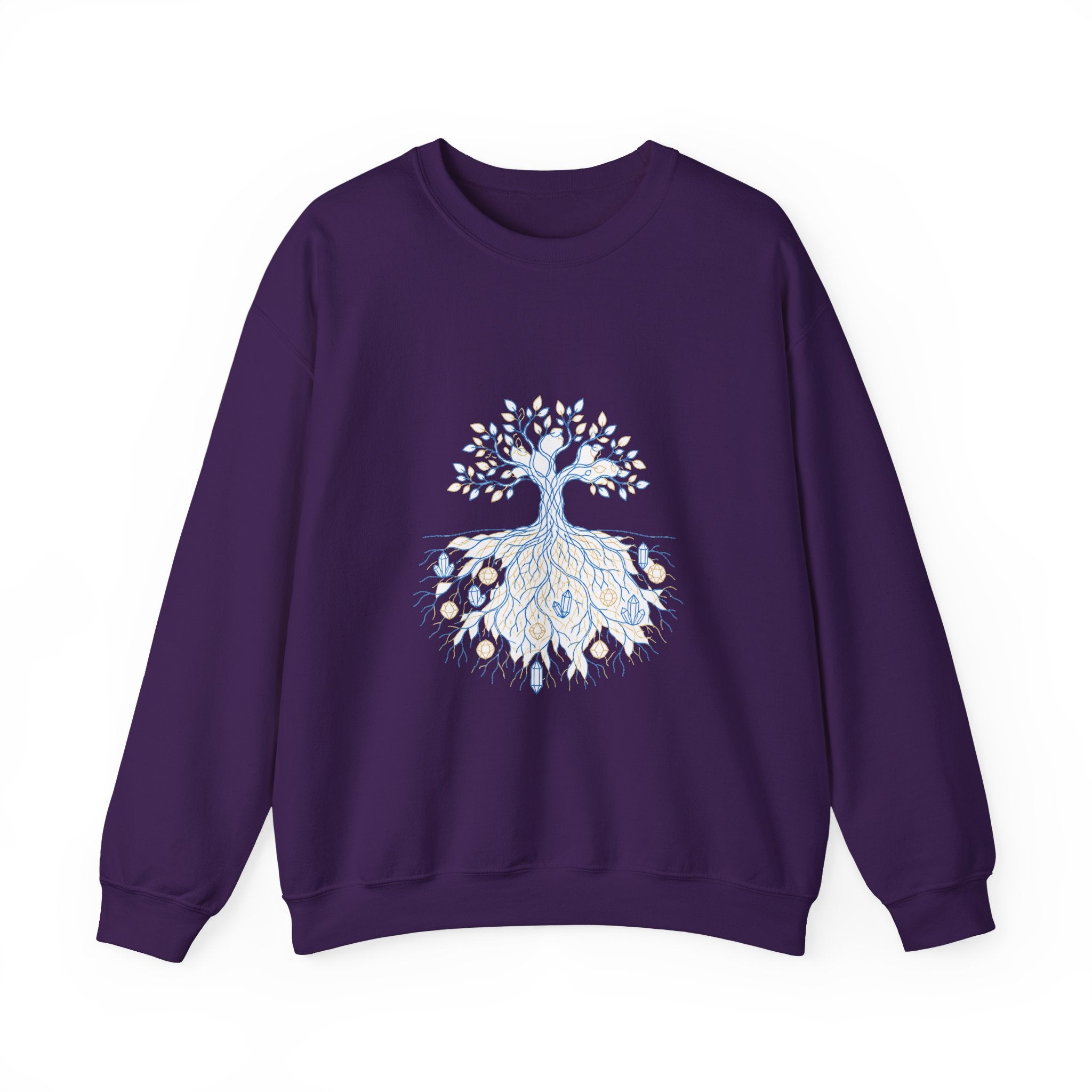 Matching Couple Sweatshirt - Ancient Oak & Deep Roots Matching Couple Crewneck Sweatshirt Minimalist Art His Hers Valentine Gift - Design B