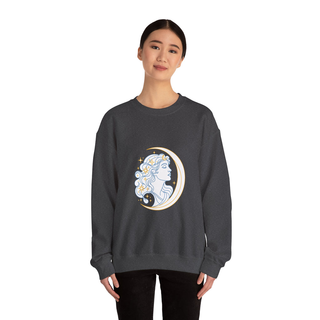 Matching Couple Sweatshirt - Helios & Selene Matching Couple Crewneck Sweatshirt Minimalist Art His Hers Valentine Gift - Design B
