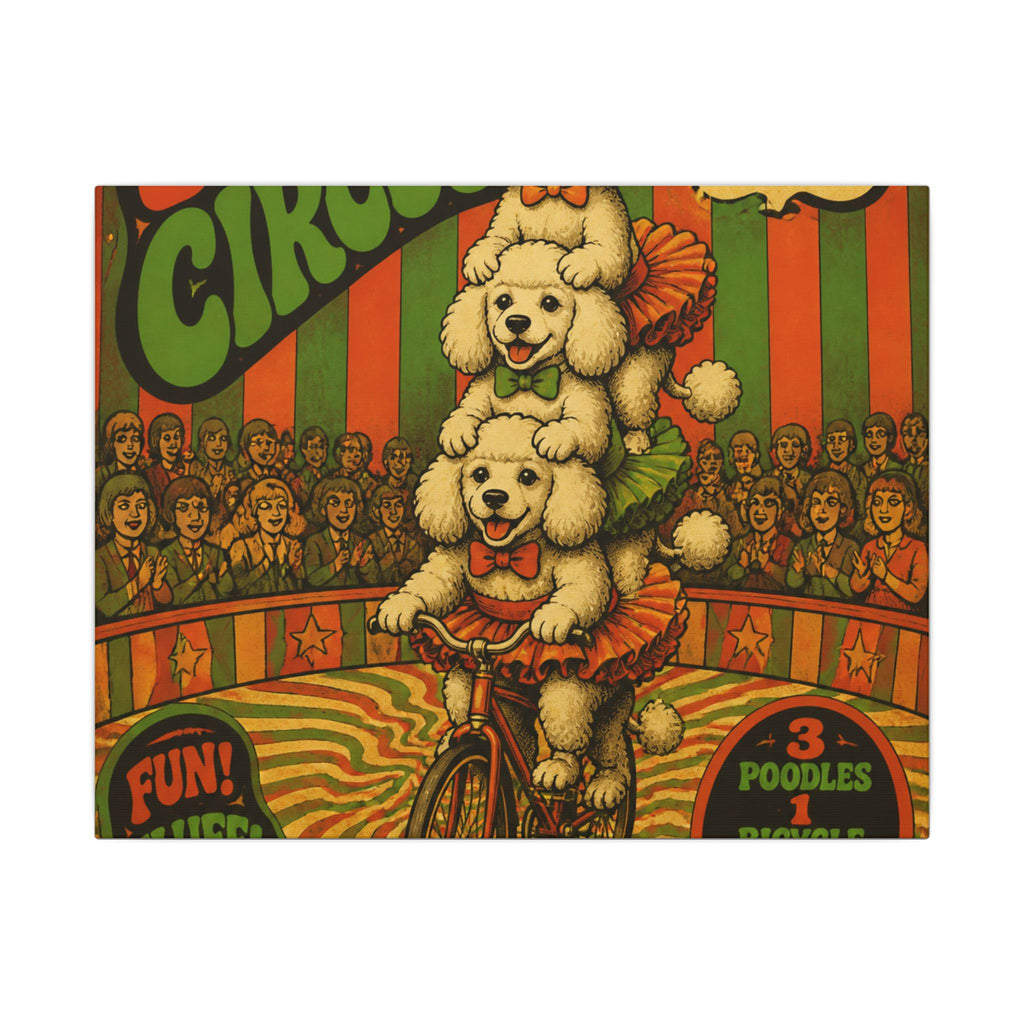 Poodle Stack Bicycle Wall Art Canvas 24×36 Psychedelic Dining Room Decor Maximalist Print