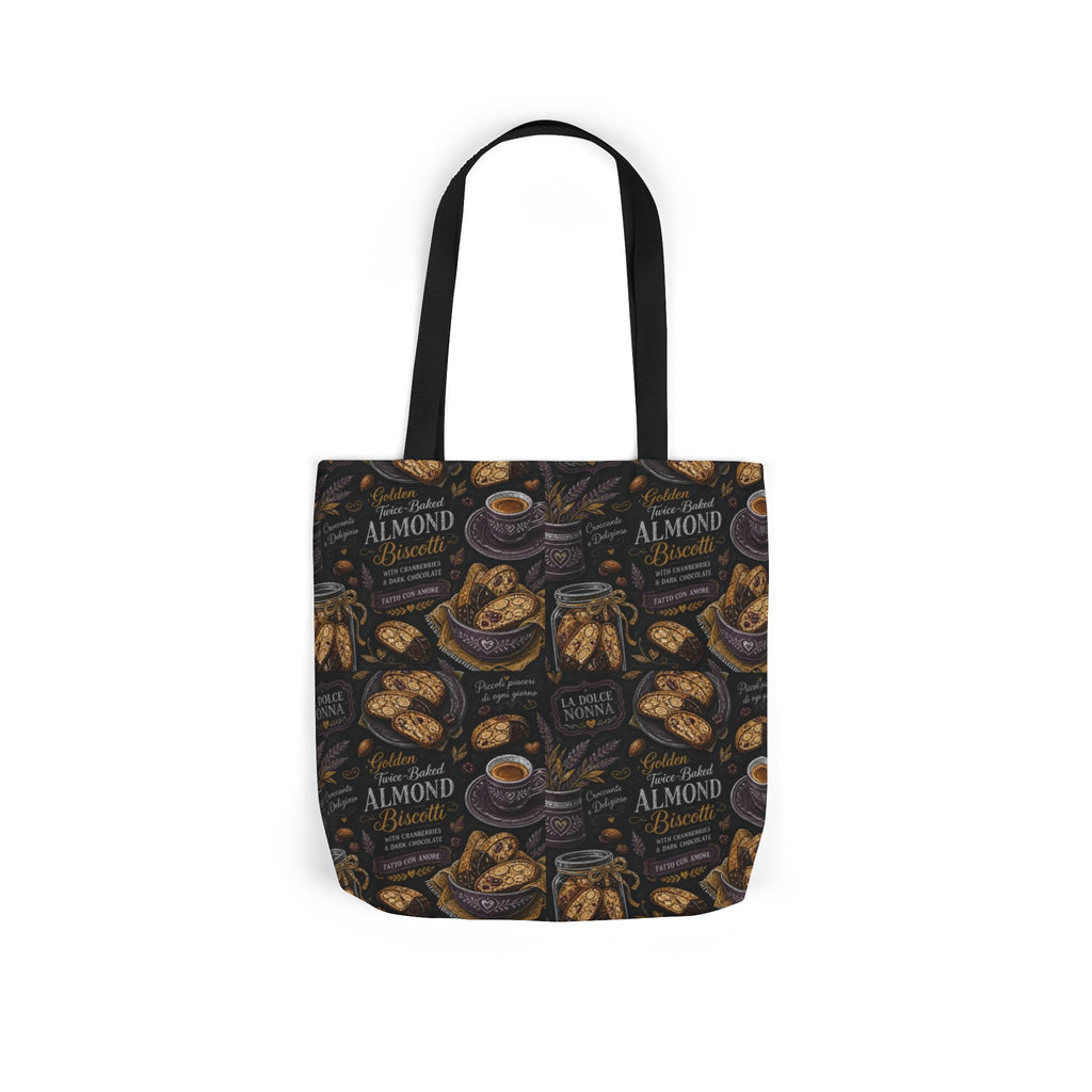Almond Biscotti Canvas Tote Bag Mediterranean Kitchen Chalk Art Design Italian Cottagecore Gift