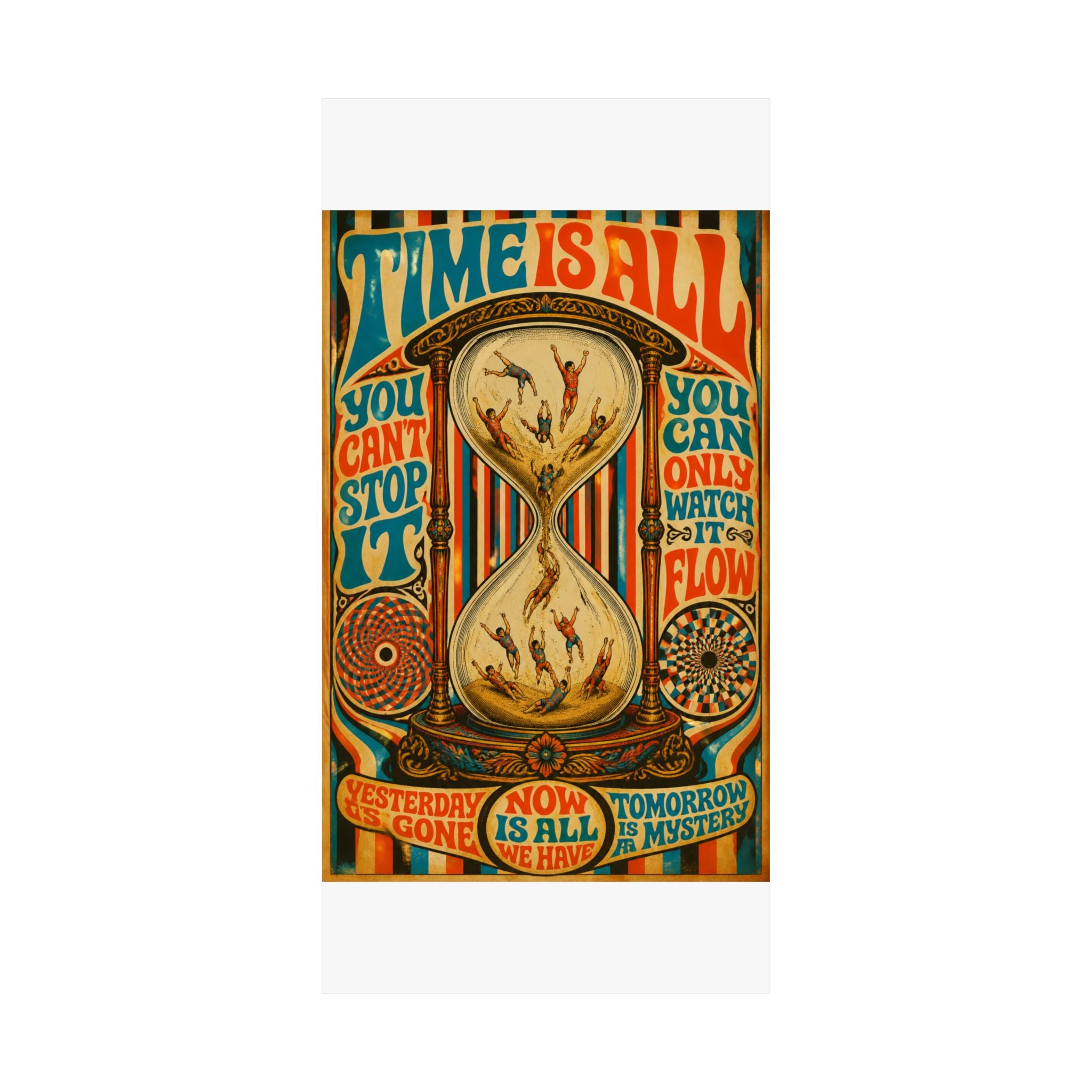 Hourglass Acrobats Wall Art Poster 18×24 Psychedelic Cafe Decor Maximalist Print