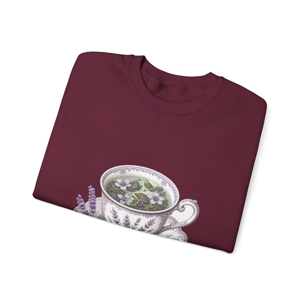 Matching Couple Sweatshirt - Coffee & Tea Matching Couple Premium Fleece Sweatshirt Vintage Art His Hers Honeymoon Gift - Design B