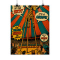 Giraffe on Stilts Wall Art Poster 24×36 Pop Art Restaurant Decor Maximalist Print