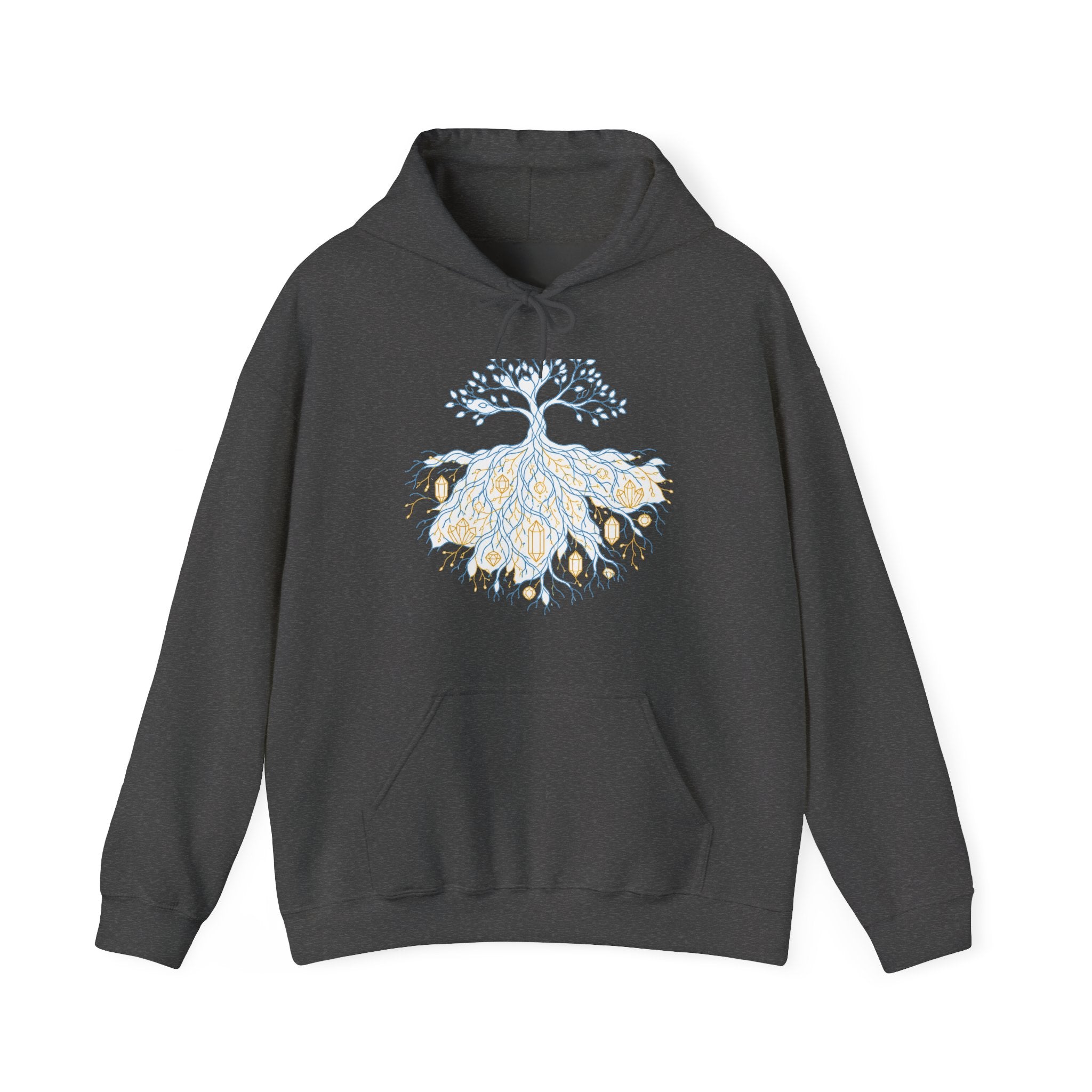 Matching Couple Sweatshirt - Ancient Oak & Deep Roots Matching Couple Hooded Sweatshirt Minimalist Art His Hers Valentine Gift - Design B