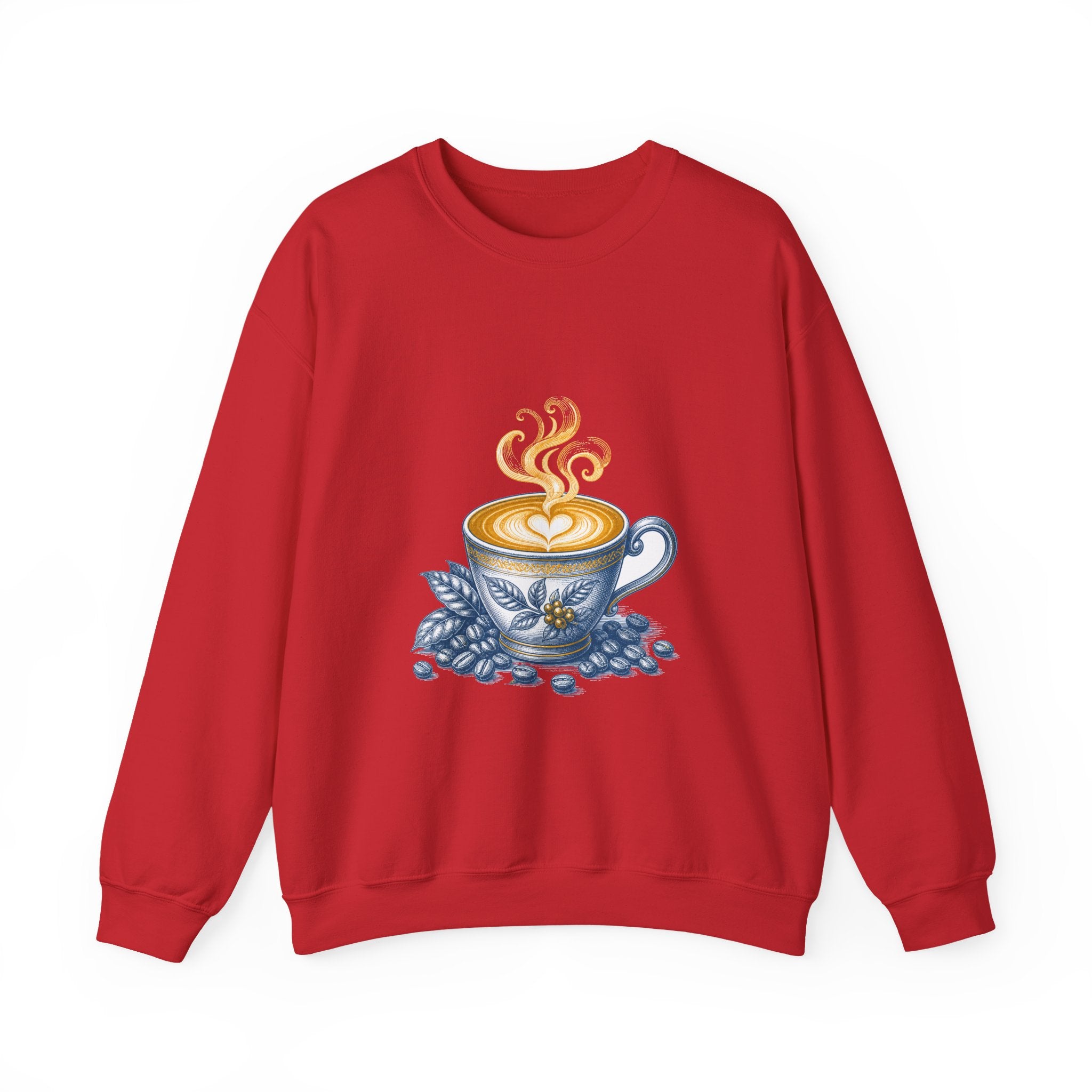Matching Couple Sweatshirt - Coffee & Tea Matching Couple Crewneck Sweatshirt Vintage Art His Hers Wedding Gift - Design A