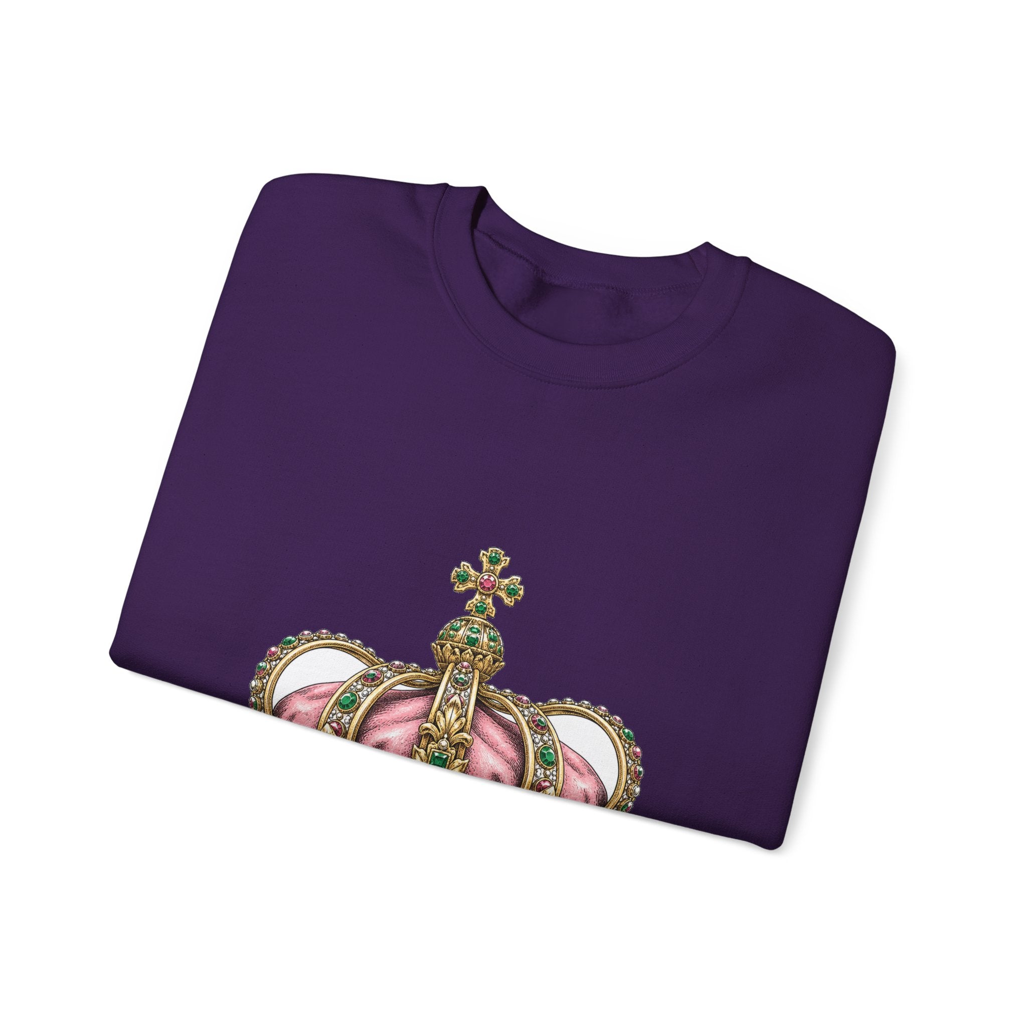 Matching Couple Sweatshirt - Crown & Shield Matching Couple Comfort Colors Crew Hand-Drawn Art His Hers Anniversary Gift - Design A