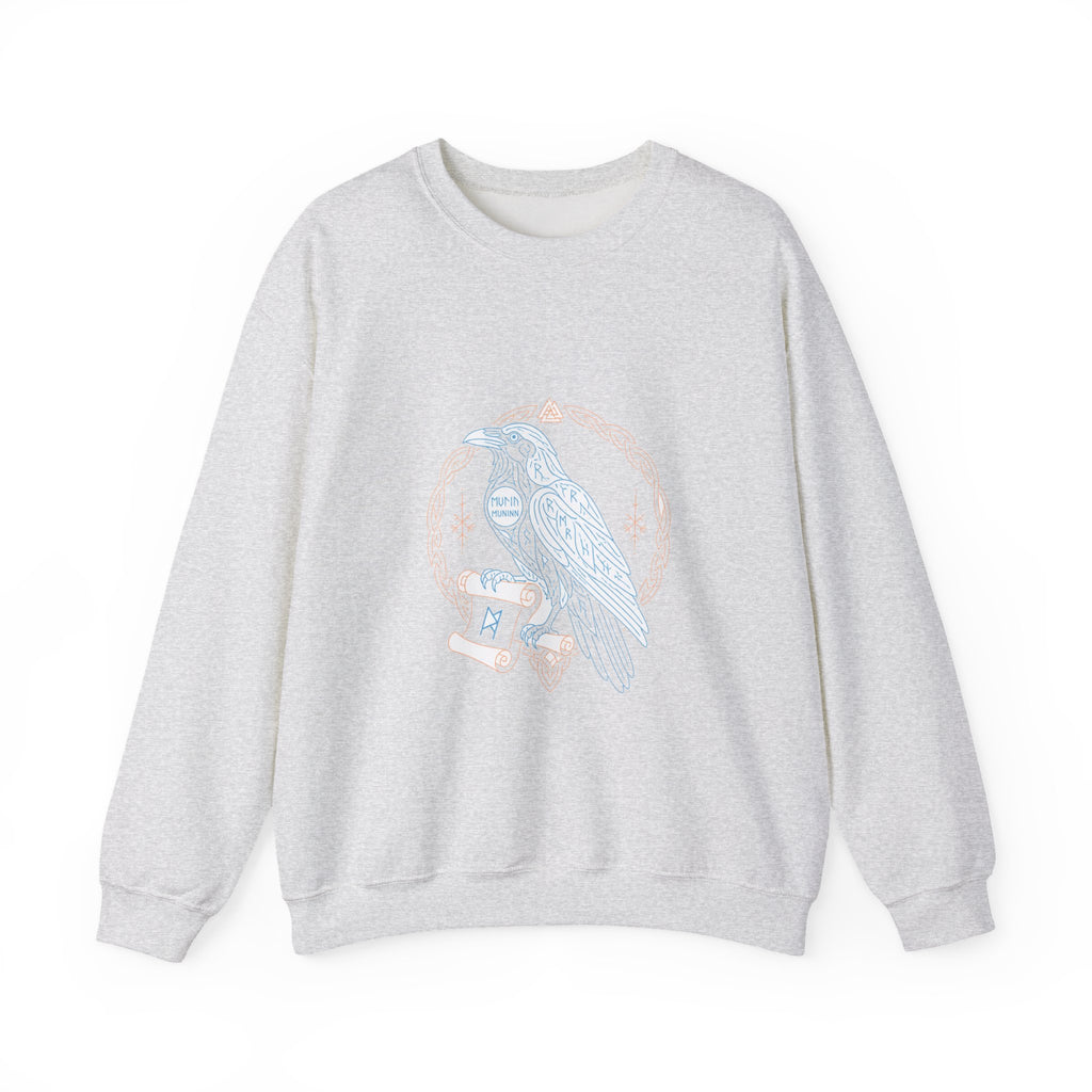 Matching Couple Sweatshirt - Huginn & Muninn Matching Couple Crewneck Sweatshirt Minimalist Art His Hers Valentine Gift - Design B