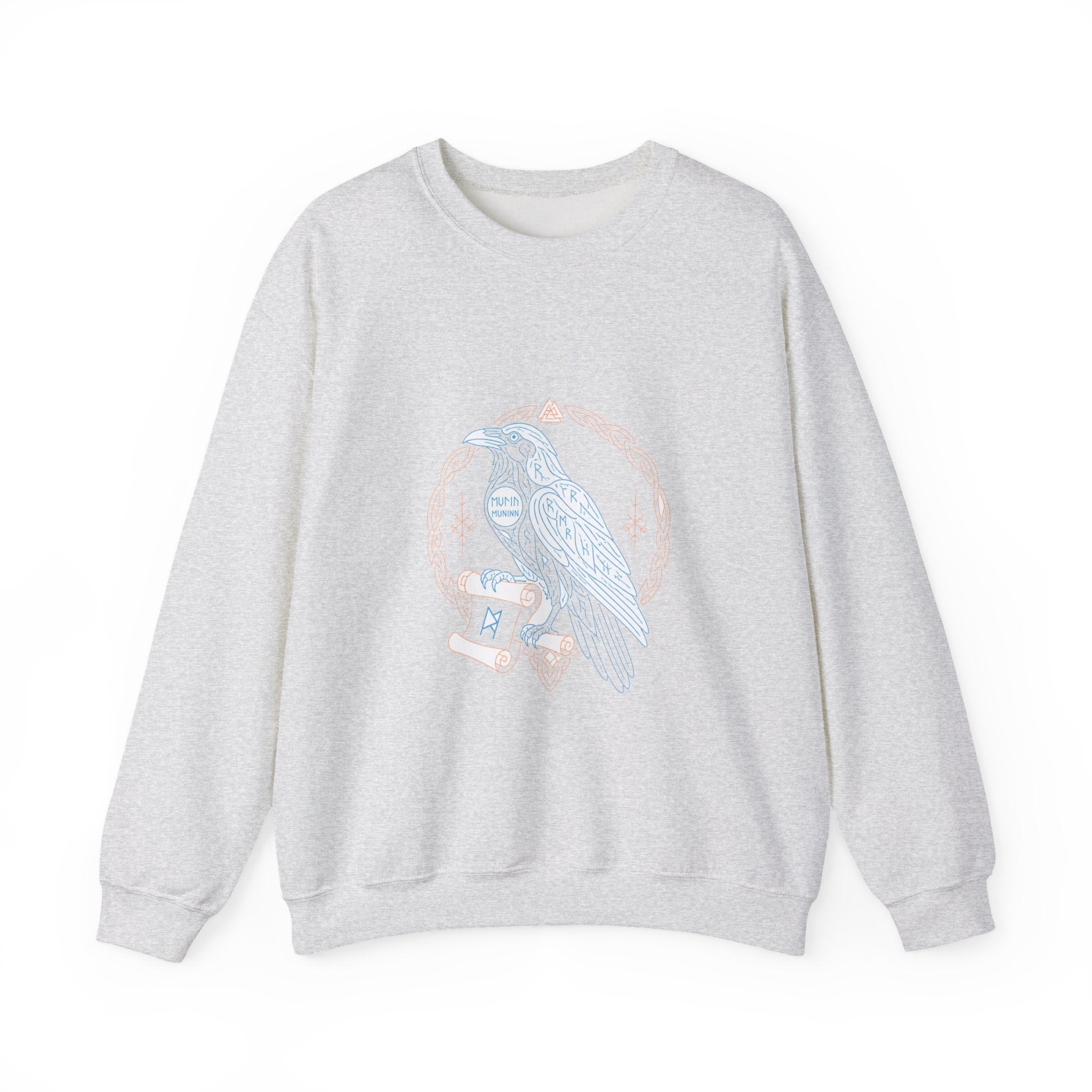 Matching Couple Sweatshirt - Huginn & Muninn Matching Couple Crewneck Sweatshirt Minimalist Art His Hers Valentine Gift - Design B