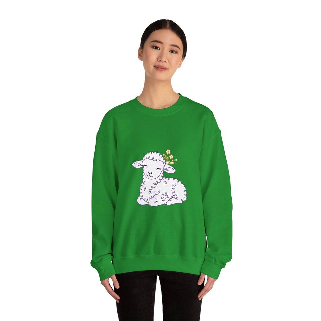 Matching Couple Sweatshirt - Lion & Lamb Matching Couple Comfort Colors Crew Minimalist Art His Hers Christmas Gift - Design B