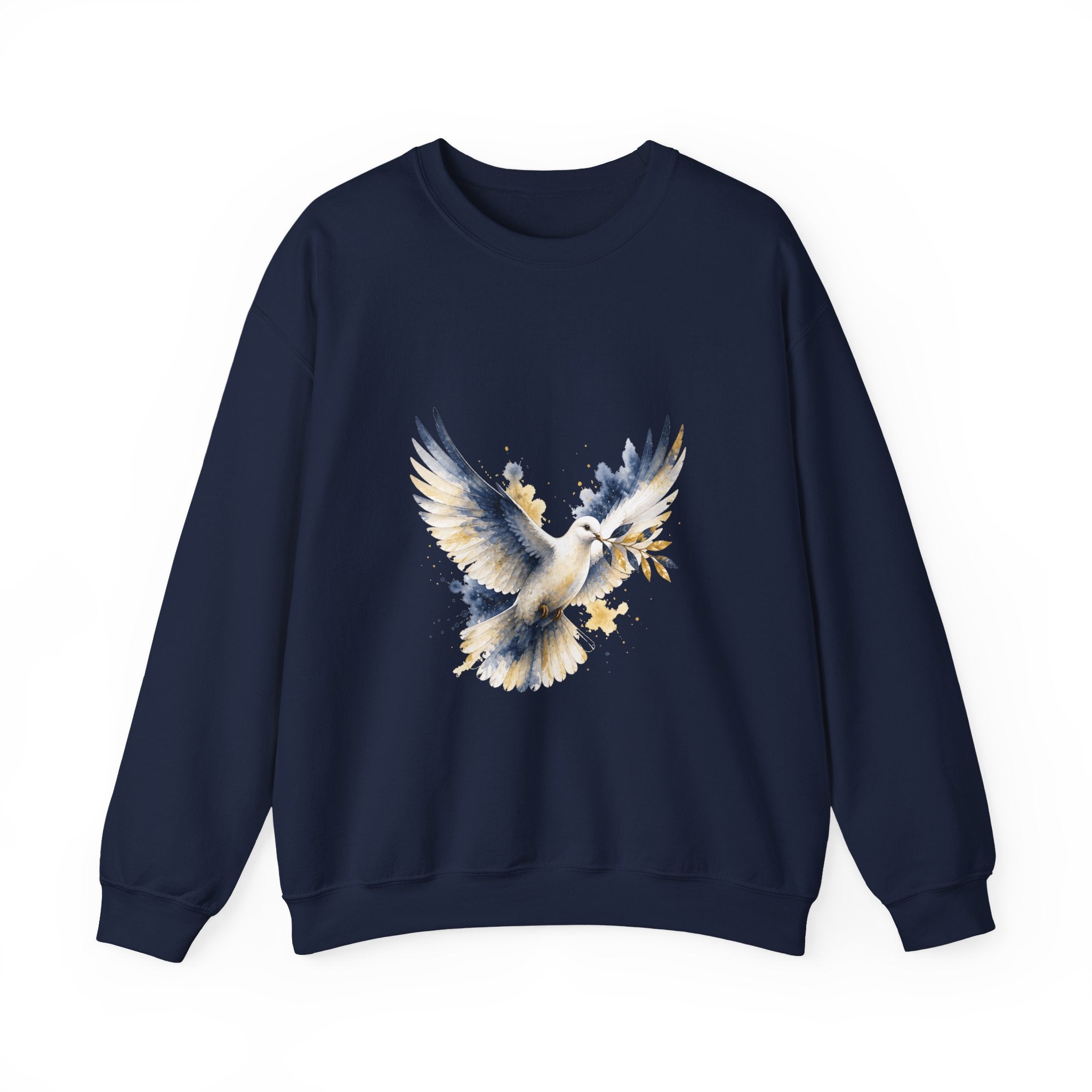 Matching Couple Sweatshirt - Wolf & Dove Matching Couple Comfort Colors Crew Watercolor Art His Hers Birthday Gift - Design B