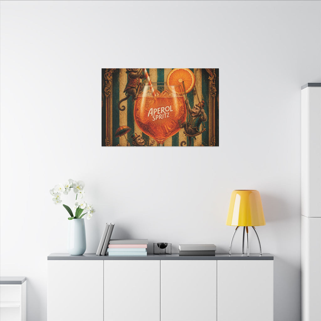 Aperol Spritz Monkeys Wall Art Canvas 16×20 Baroque Home Office Decor Maximalist Print
