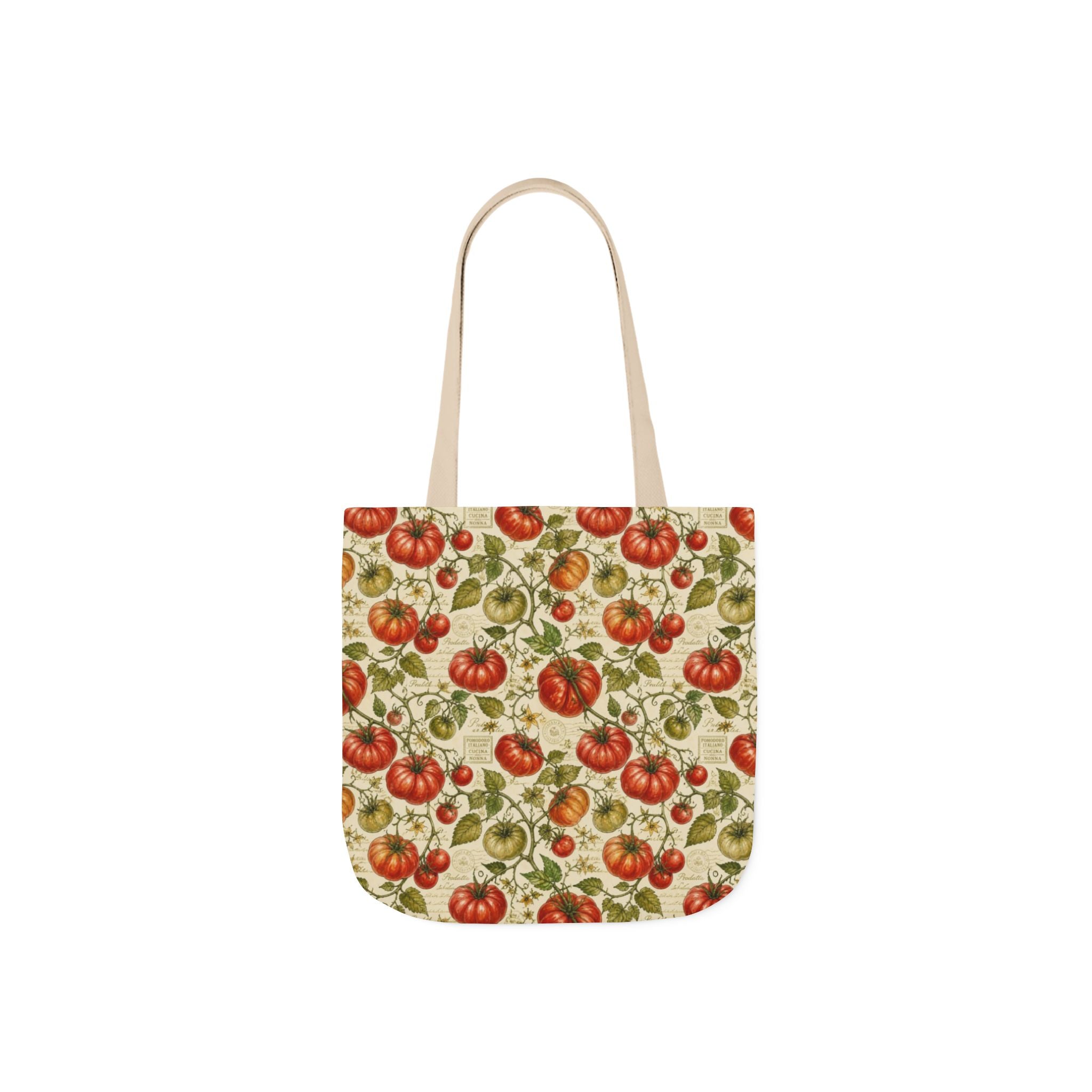 Heritage Tomatoes Canvas Tote Bag Mediterranean Kitchen Watercolor Design Italian Cottagecore Gift