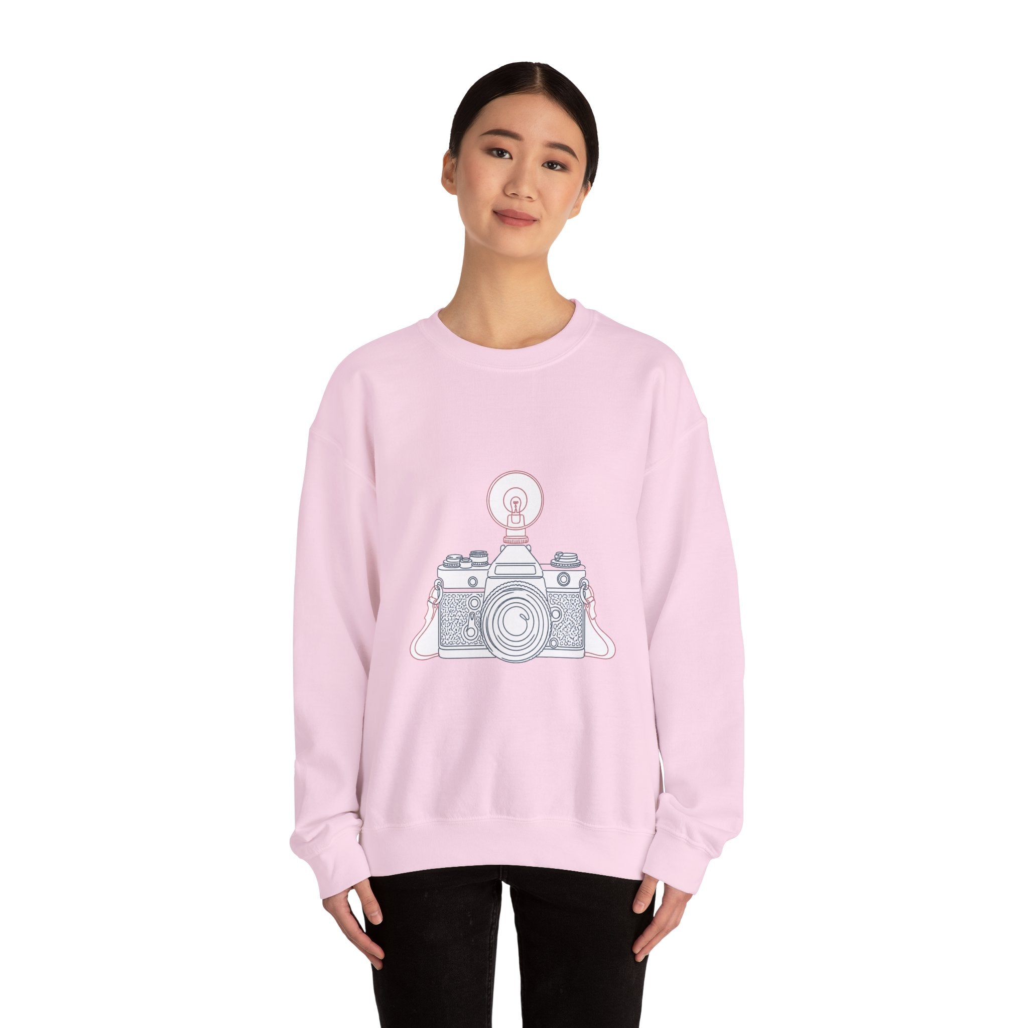 Matching Couple Sweatshirt - Camera & Film Matching Couple Comfort Colors Crew Minimalist Art His Hers Christmas Gift - Design A